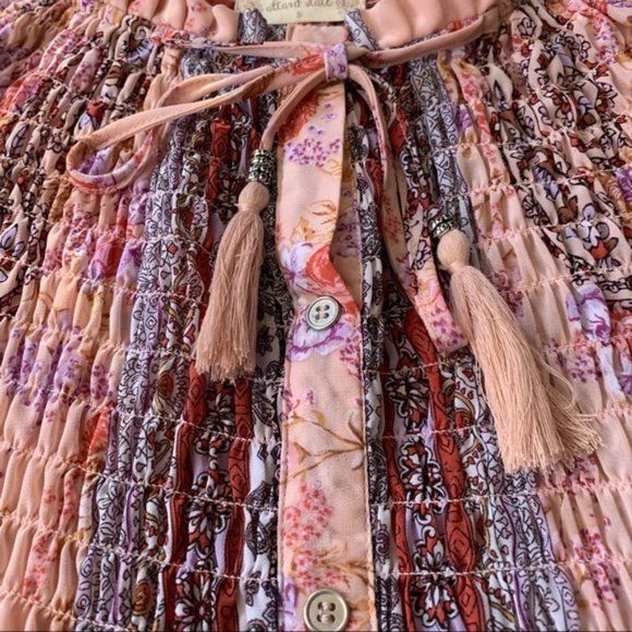 Other Altar'd State Boho Flowy Romantic Floral Print Pleated Tunic Size S / US 4 / IT 40 - 7 Thumbnail