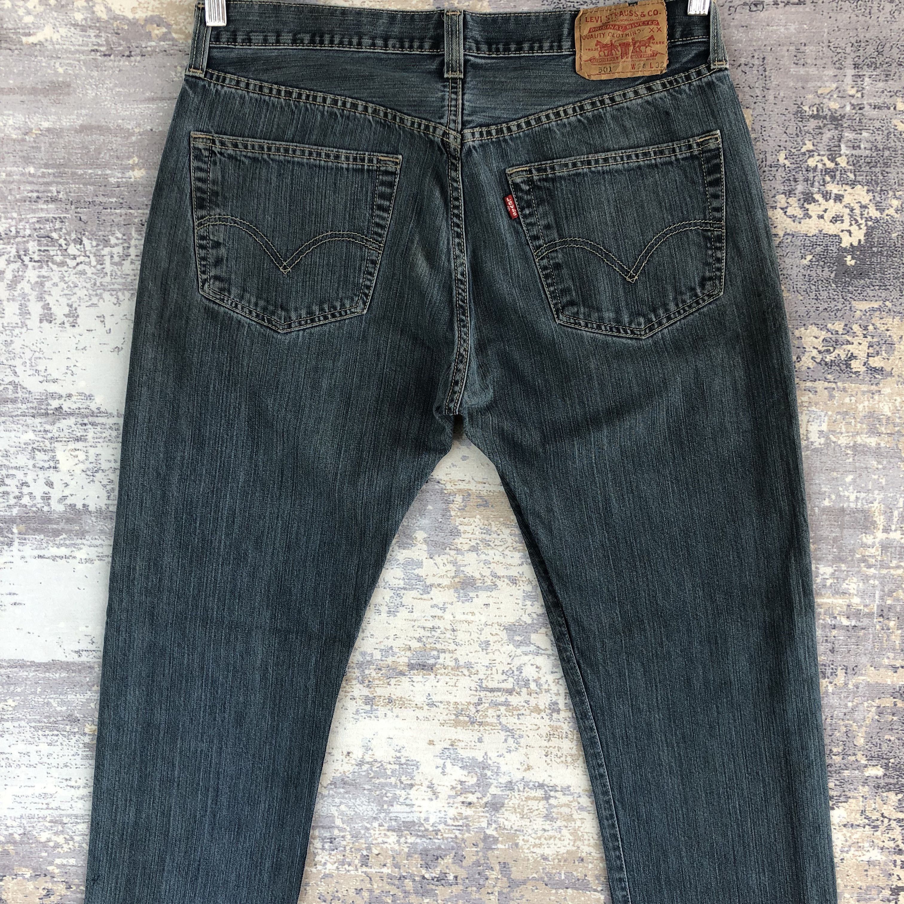 Levi's Vintage Y2K Levis 501 Dirty Mud Jeans Levi's Faded Denim Size US 32 / EU 48 - 4 Thumbnail