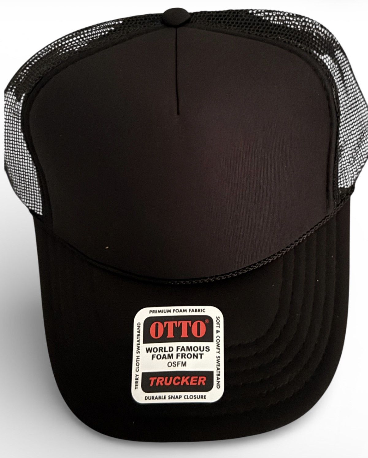 Otto Otto Trucker Hat Black New Plain Size ONE SIZE - 4 Thumbnail