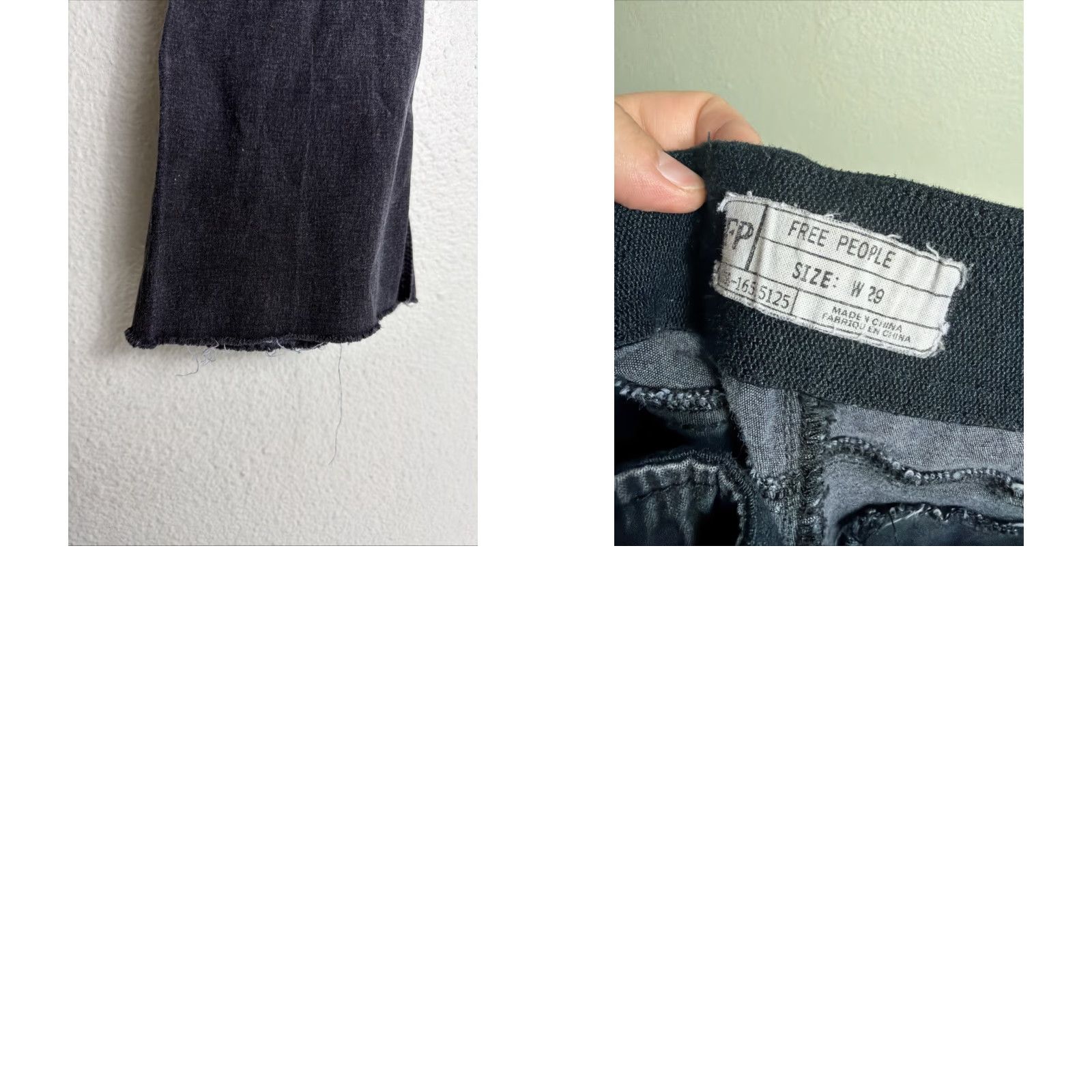 Free People Free People Jeans Black Denim Flare Pull on 29x28 Raw Hem Women Size 29" - 9 Thumbnail