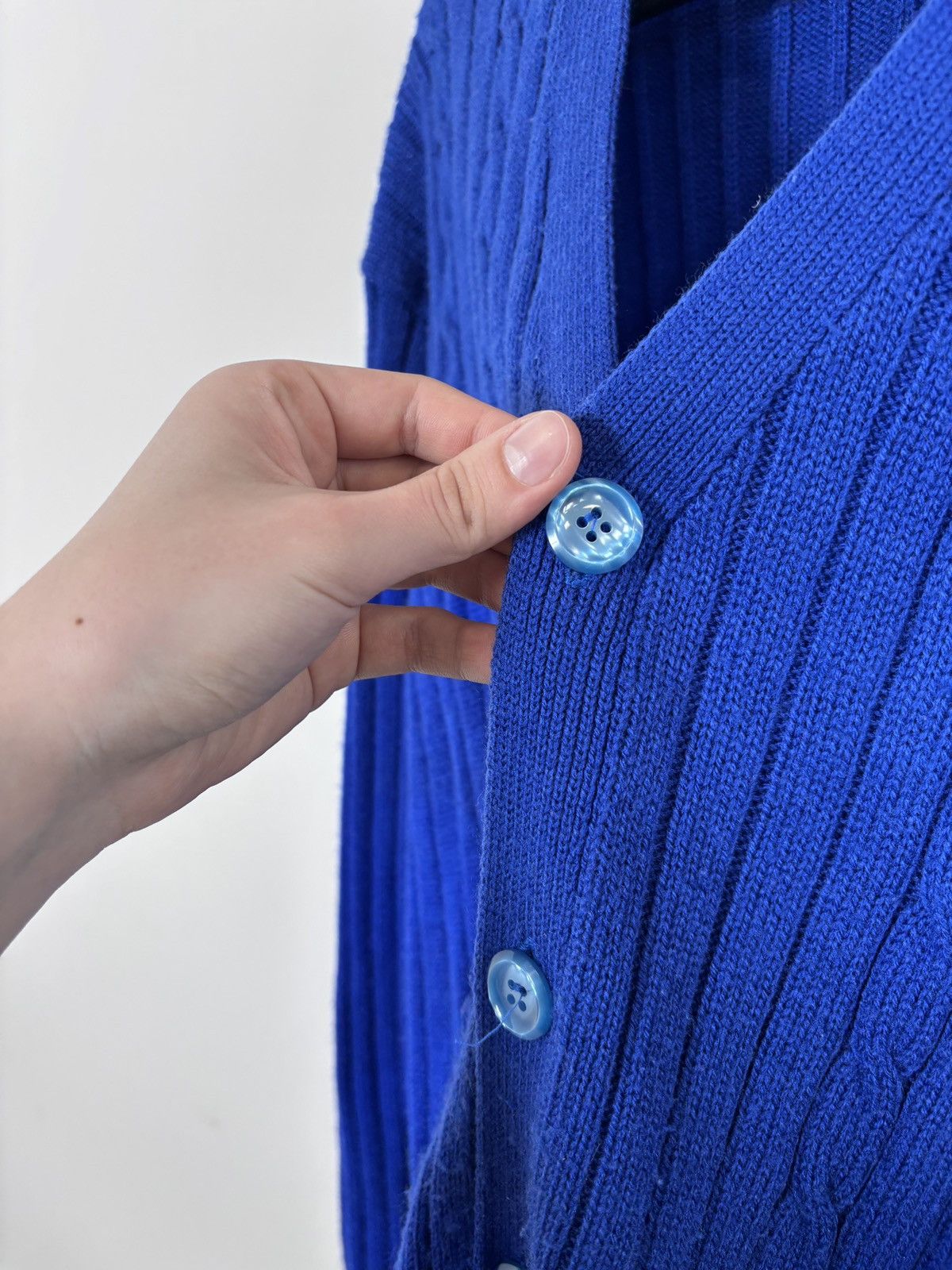 Lacoste Vintage Lacoste Men’s Blue Cable-Knit Wool Cardigan Sweater Size US M / EU 48-50 / 2 - 9 Thumbnail