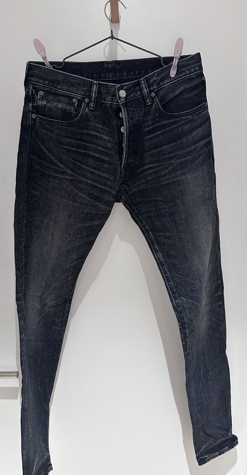 HIDDEN Hidden NY Made in Japan Black Washed Denim Pants Size US 30 / EU 46 - 1 Thumbnail
