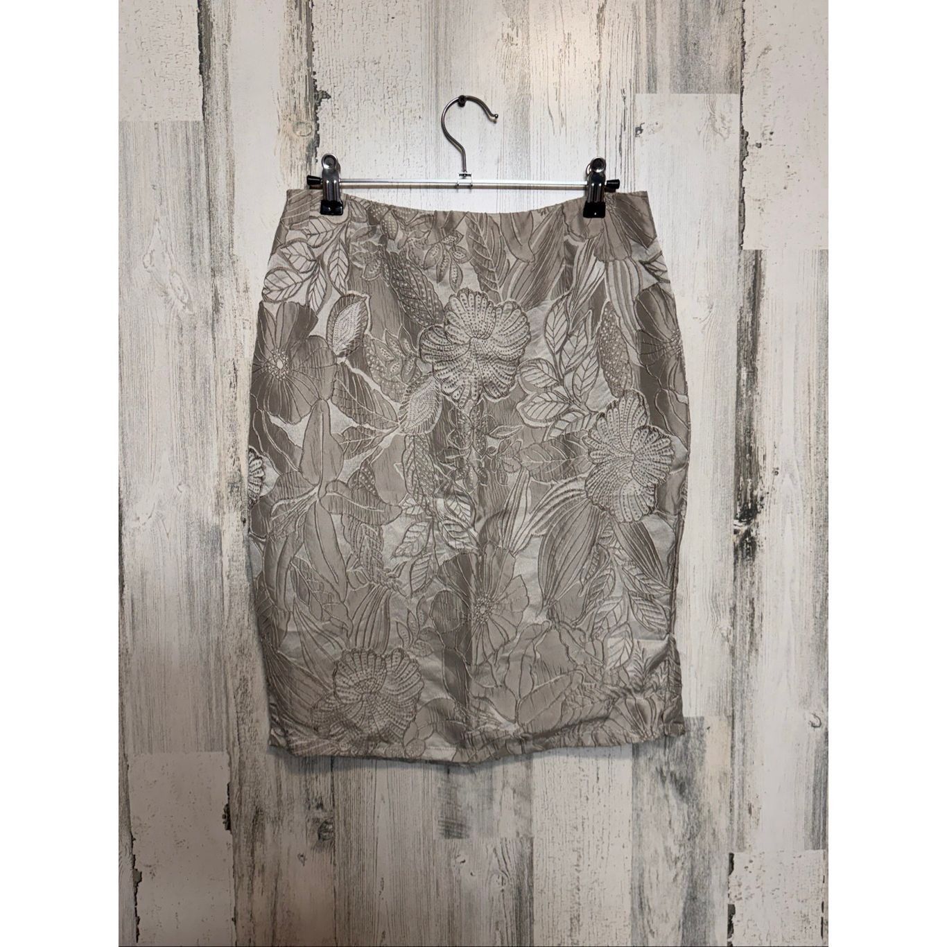 Other Frascara Silk Blend Floral Jacquard Pencil Skirt Beige Size Size 27" / US 4 / IT 40 - 3 Thumbnail