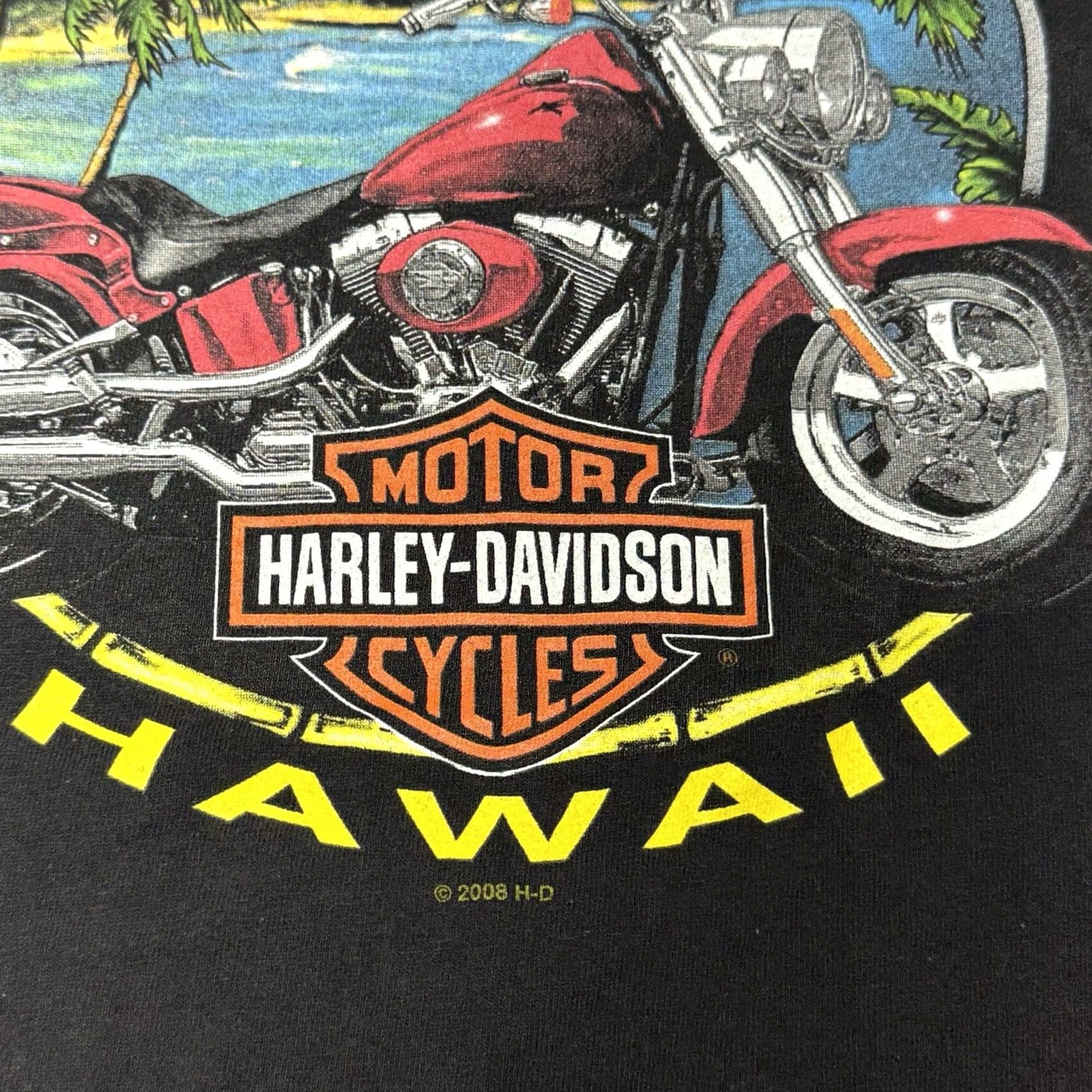 Harley Davidson Harley-Davidson T-Shirt XL Black Honolulu Hawaii Diamond Head Beach Motorcycle Graphic Print Short Sleeve Crew Neck Men Shirt Redefined Size US XL / EU 56 / 4 - 3 Thumbnail