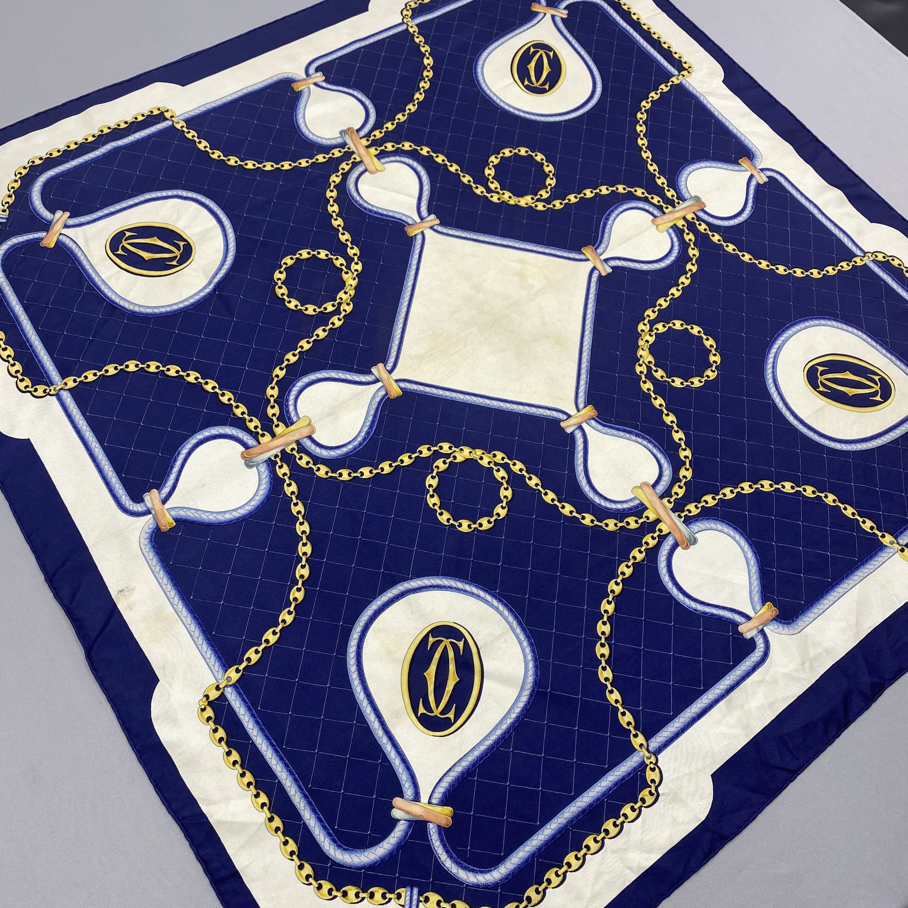Cartier Vintage Cartier SILK Scarf Twill Stole Wraps 56789 Size ONE SIZE - 4 Thumbnail