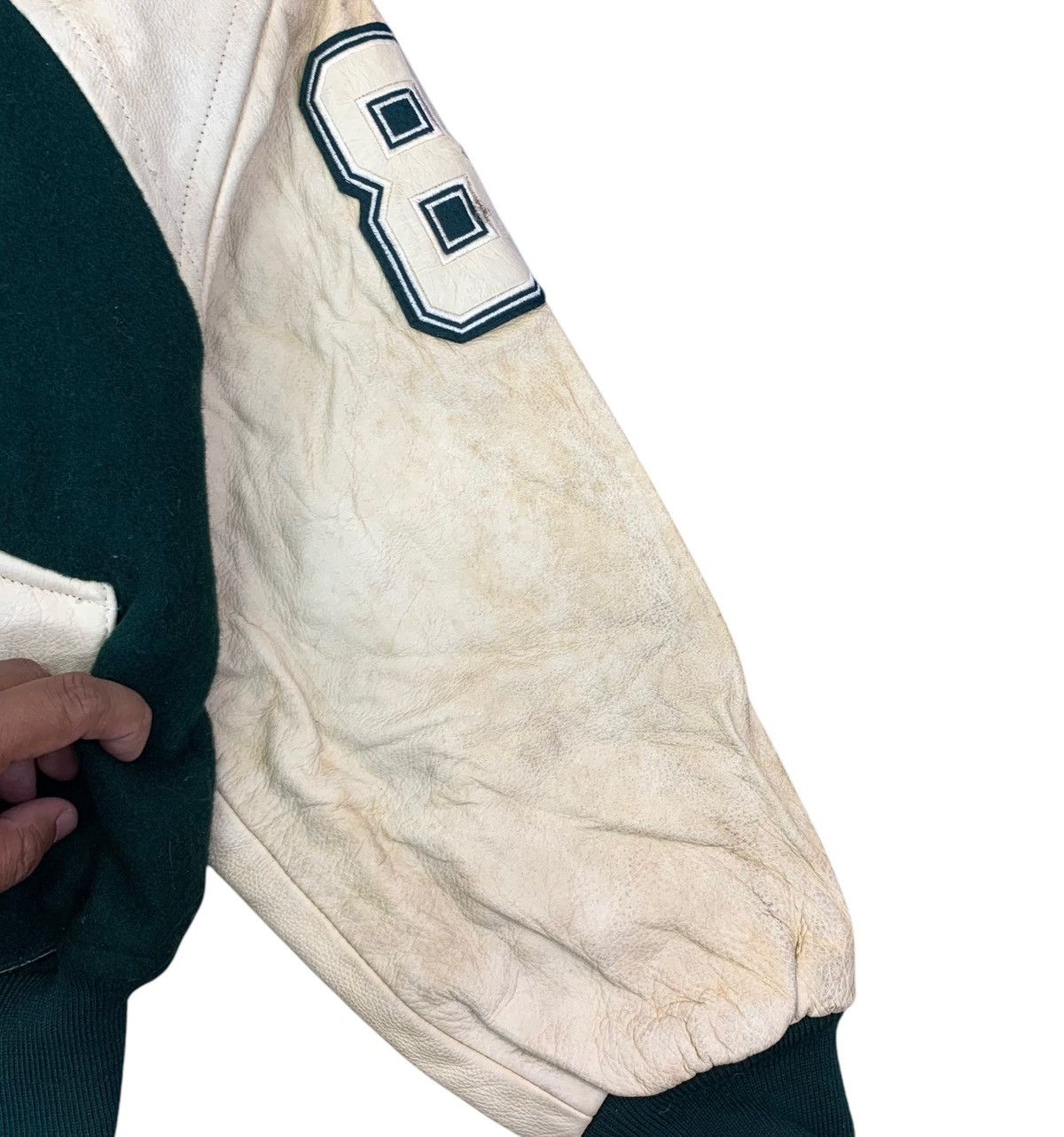 Other VINTAGE SCOOP BOYS VARSITY LEATHER BOMBER JACKET HOODIE Size US M / EU 48-50 / 2 - 7 Thumbnail