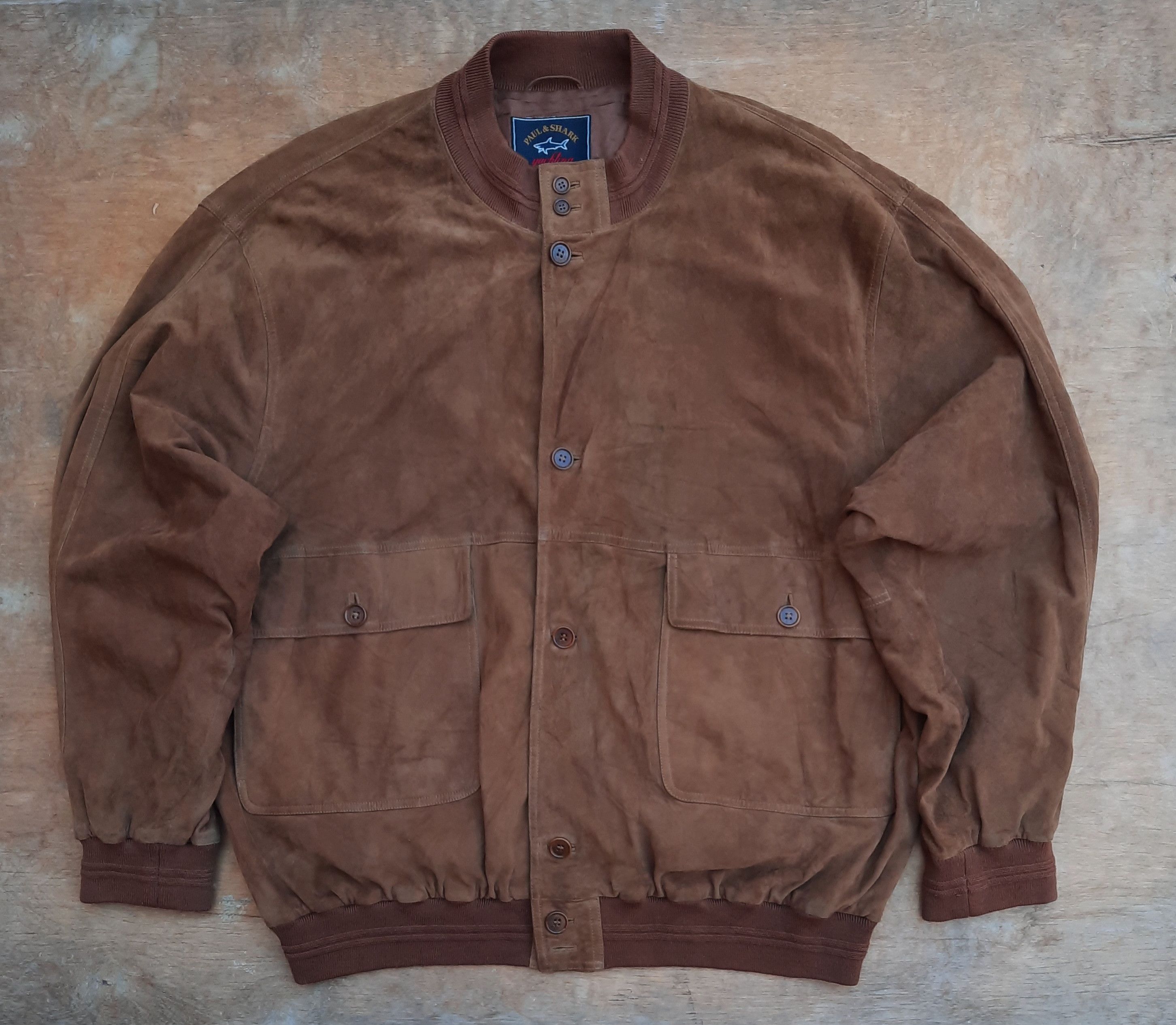 Paul & Shark Brown Suede Leather 90s Paul & Shark Yachting Jacket Size US XXL / EU 58 / 5 - 1 Thumbnail