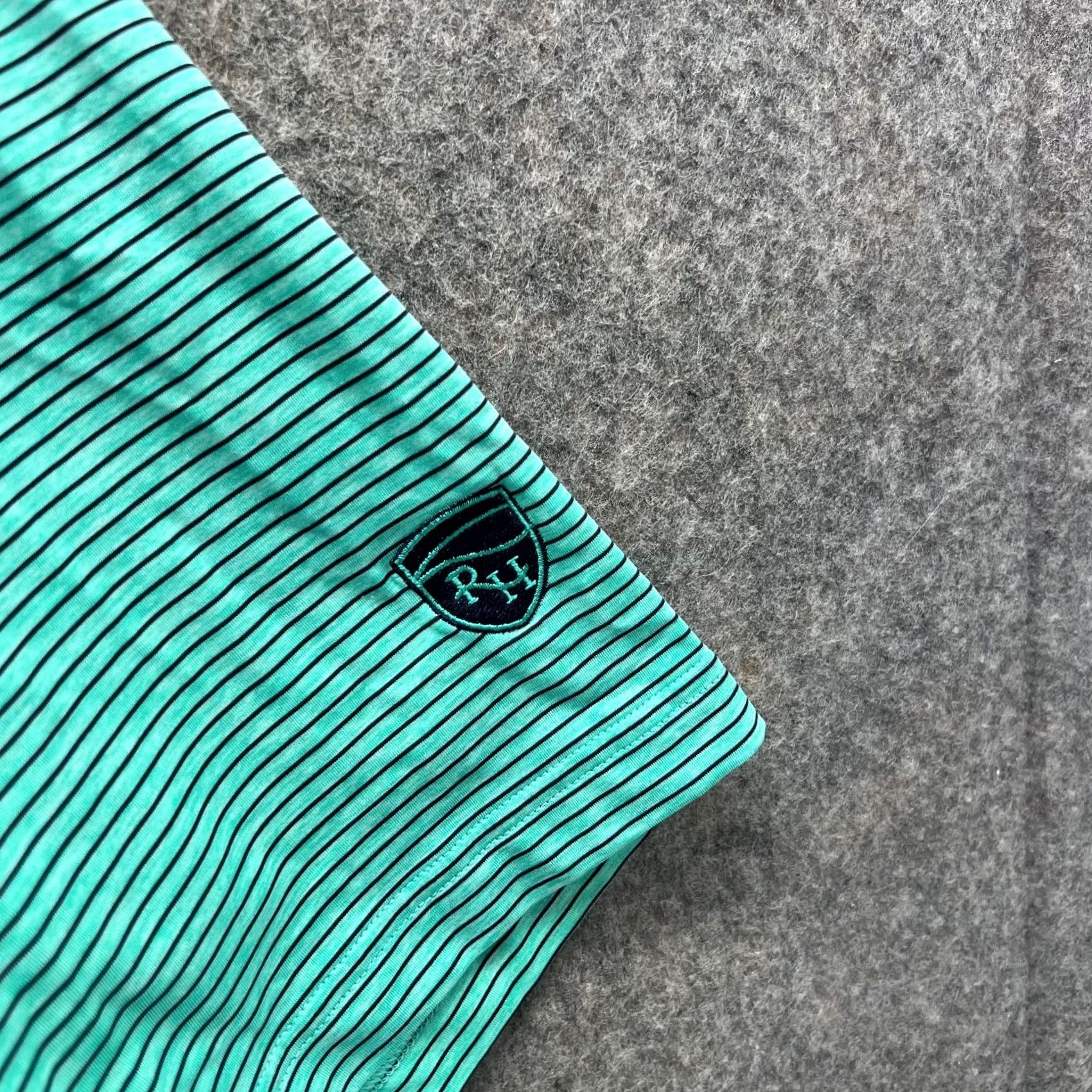 Footjoy FootJoy Polo Shirt Mens Large Green Stripes Preppy Golf RH Country Club Stretch Size US L / EU 52-54 / 3 - 7 Thumbnail