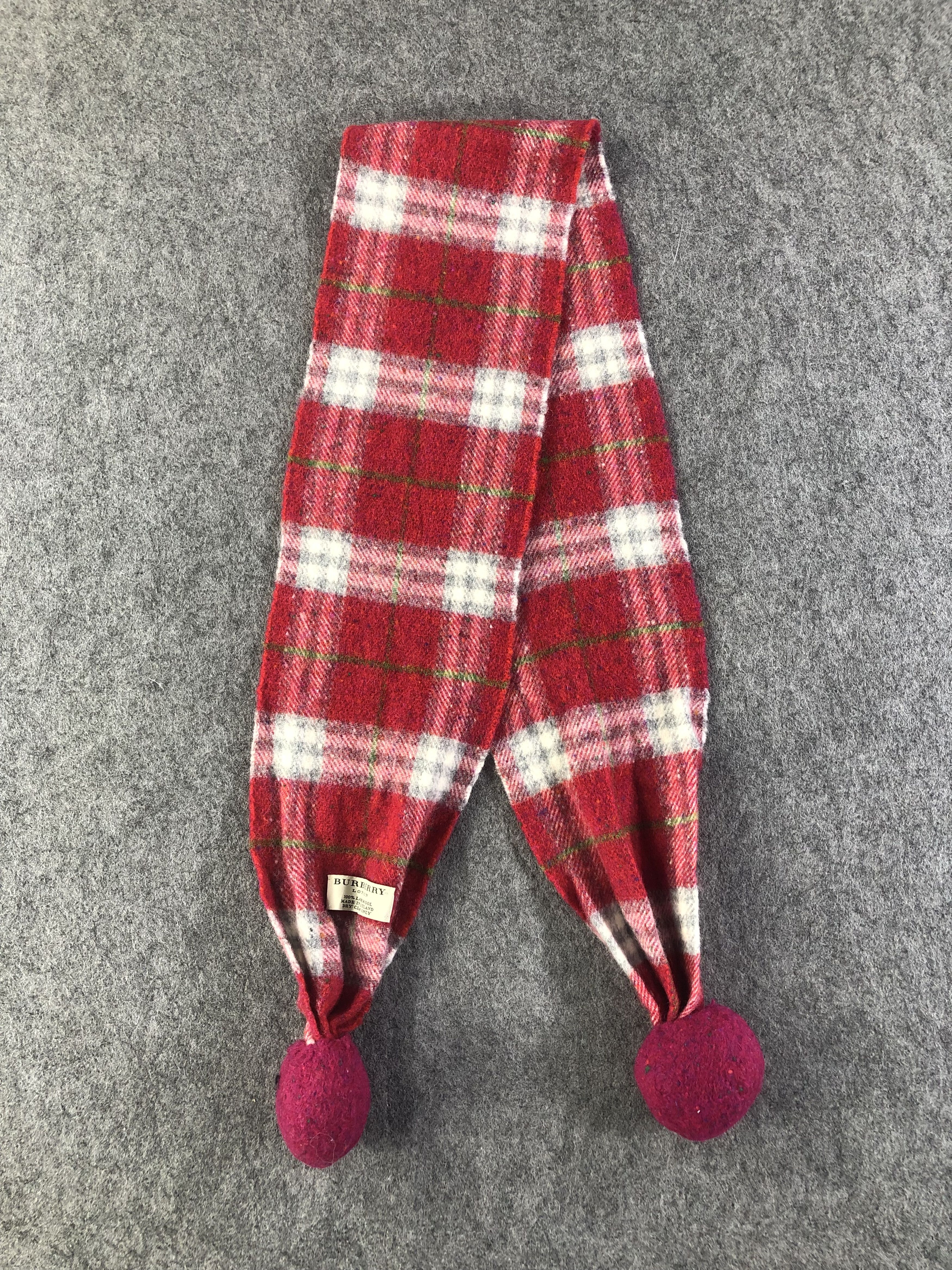 Burberry Burberry Nova Check Wool Bobbles Scarf Muffler V1601 Size ONE SIZE - 2 Thumbnail