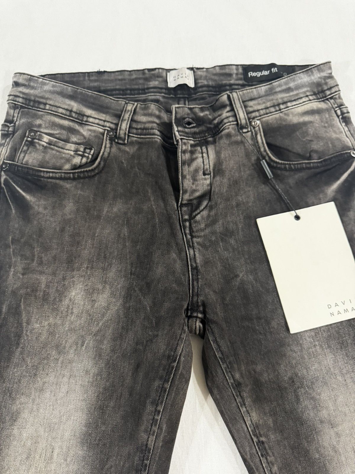 DAVID NAMAN David Naman Washed Black Denim Jeans – Regular Fit – W32 Size US 32 / EU 48 - 2 Thumbnail