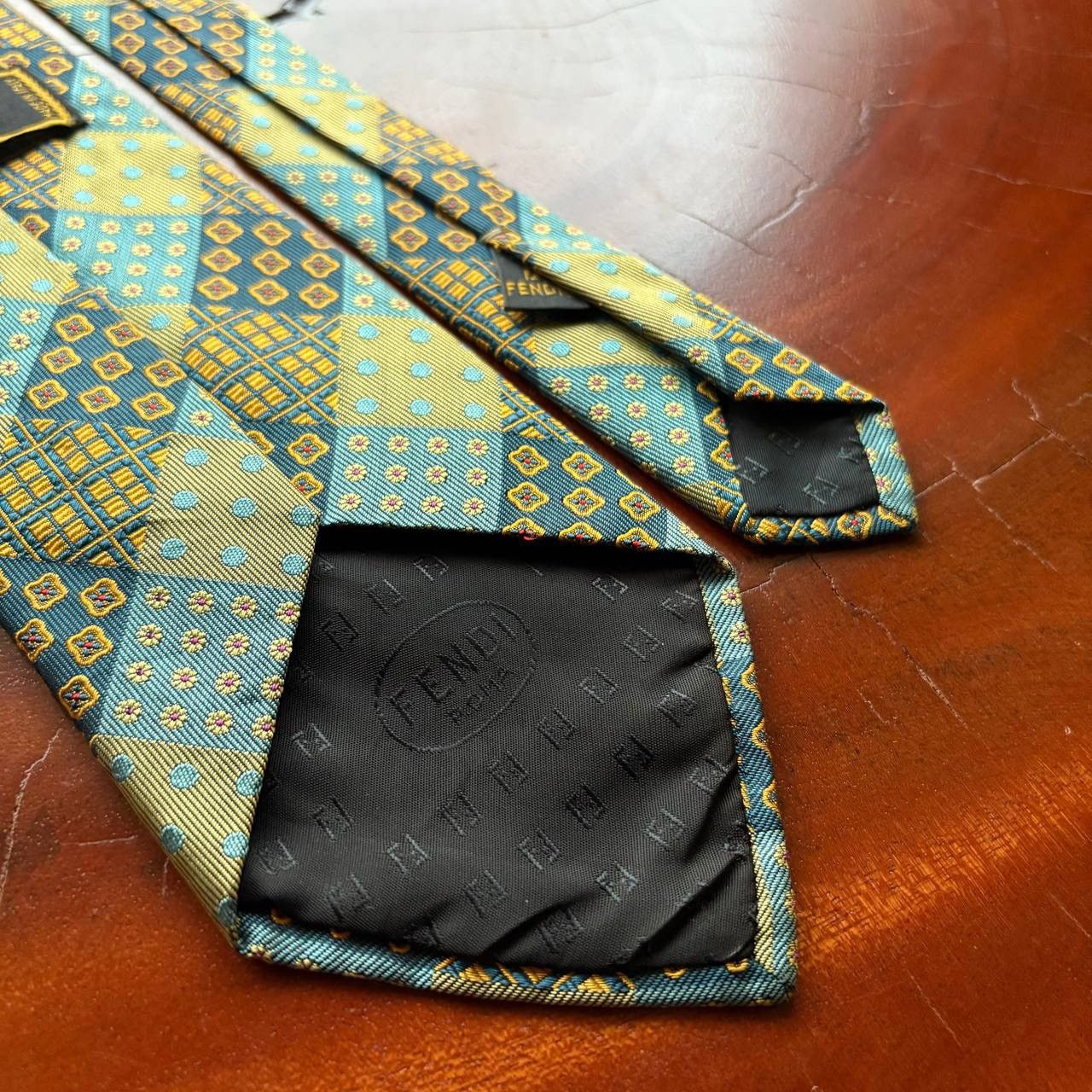 Fendi Vintage Fendi Silk Neck Tie Geometric And Floral Pattern Size ONE SIZE - 6 Thumbnail