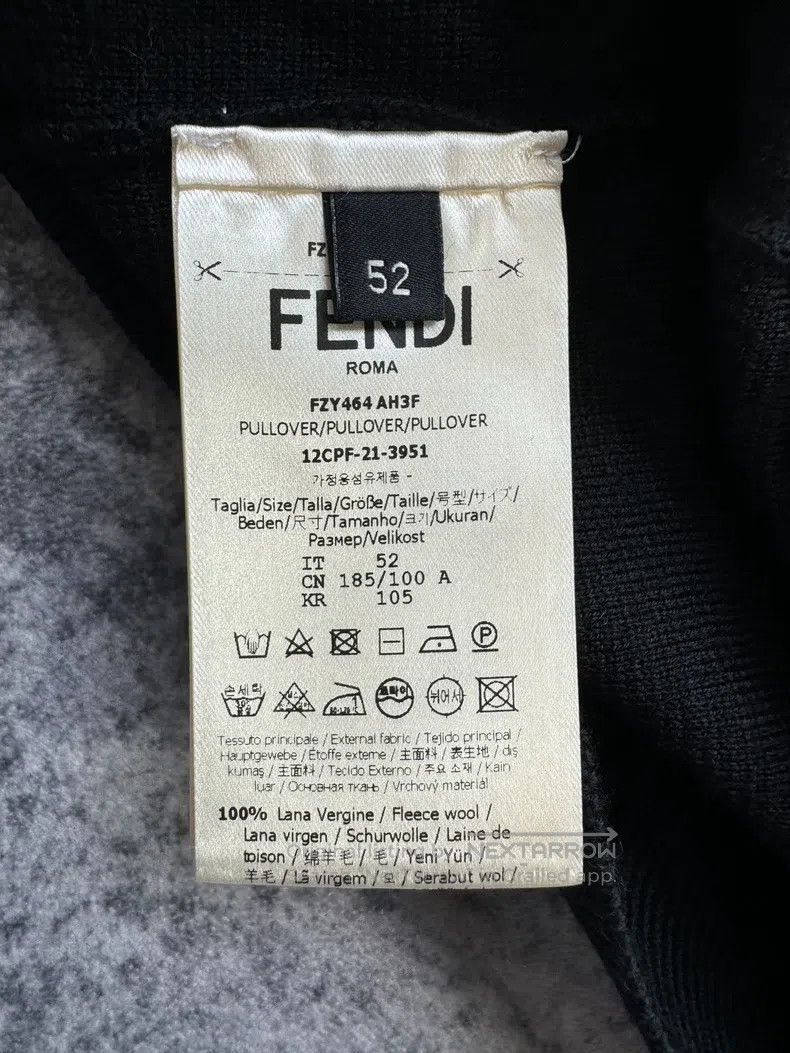 Fendi Fendi Black logo thick wool knit sweater Size US L / EU 52-54 / 3 - 7 Thumbnail