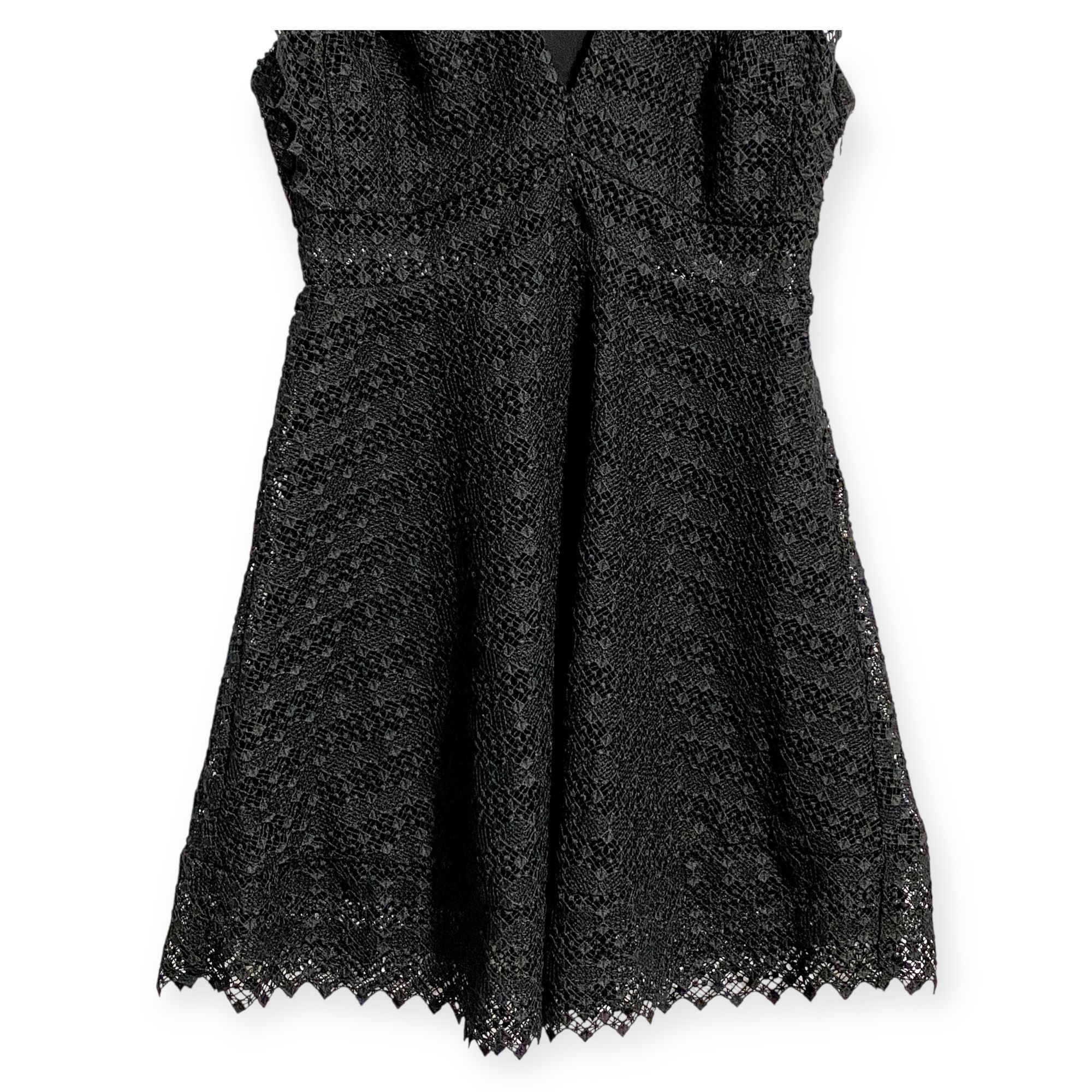 Sandro Sandro Lindsey black pinked crocheted dress, Size 3/L Size L / US 10 / IT 46 - 7 Thumbnail