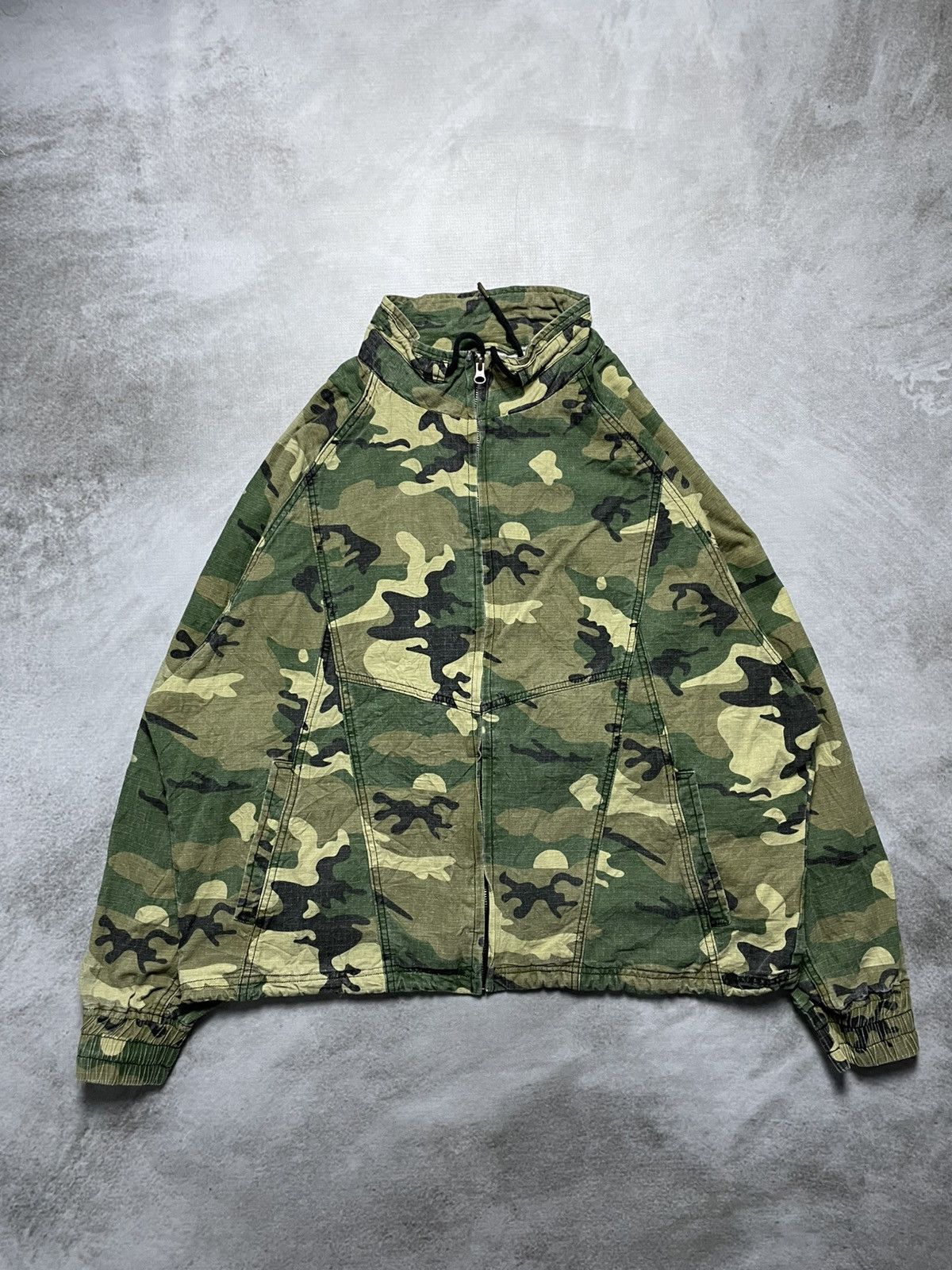 Hibeck Camo Oversized Crop Military Jacket