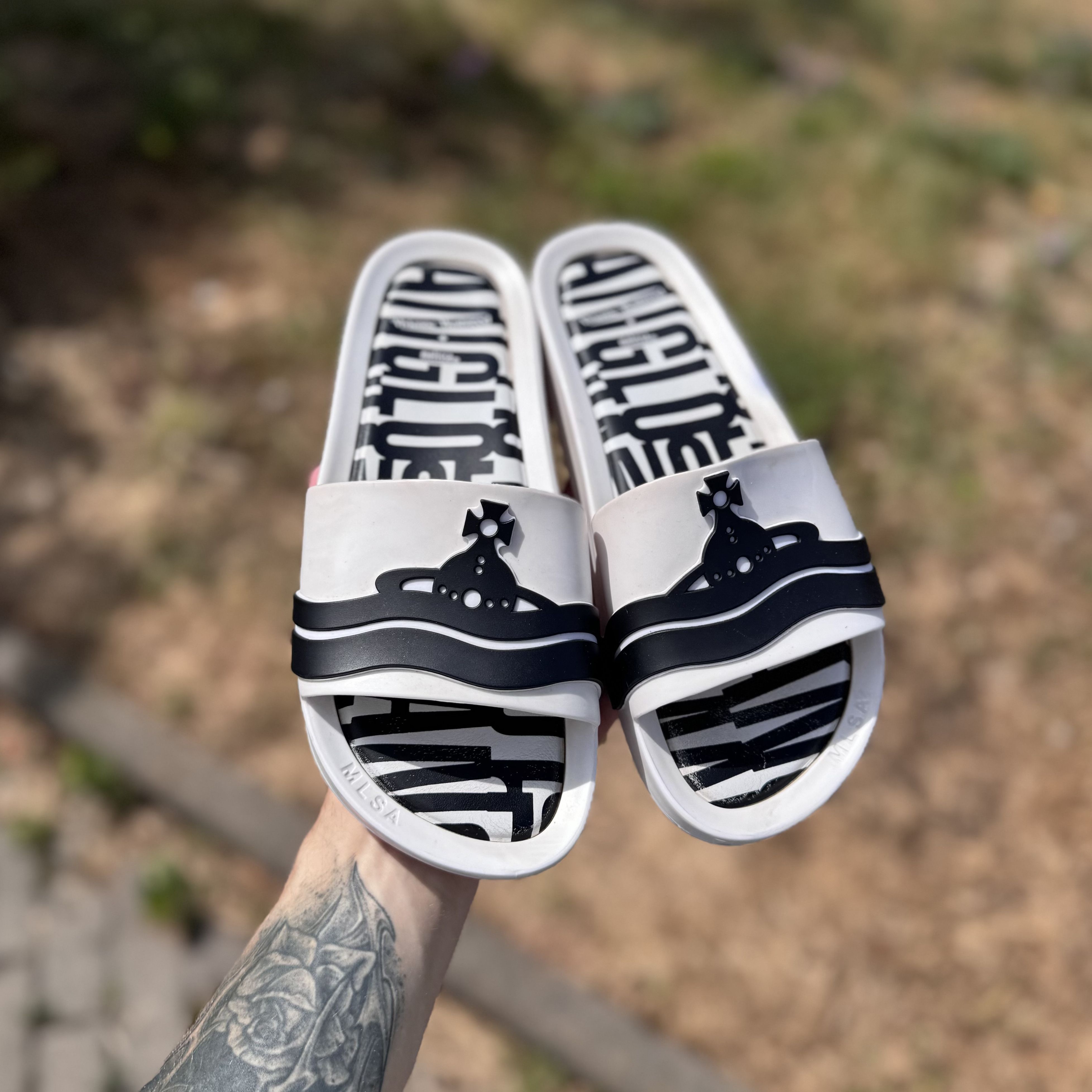 Vivienne Westwood Vivienne westwood melissa pattern white beach slides sandals Size US 6 / EU 39 - 1 Thumbnail