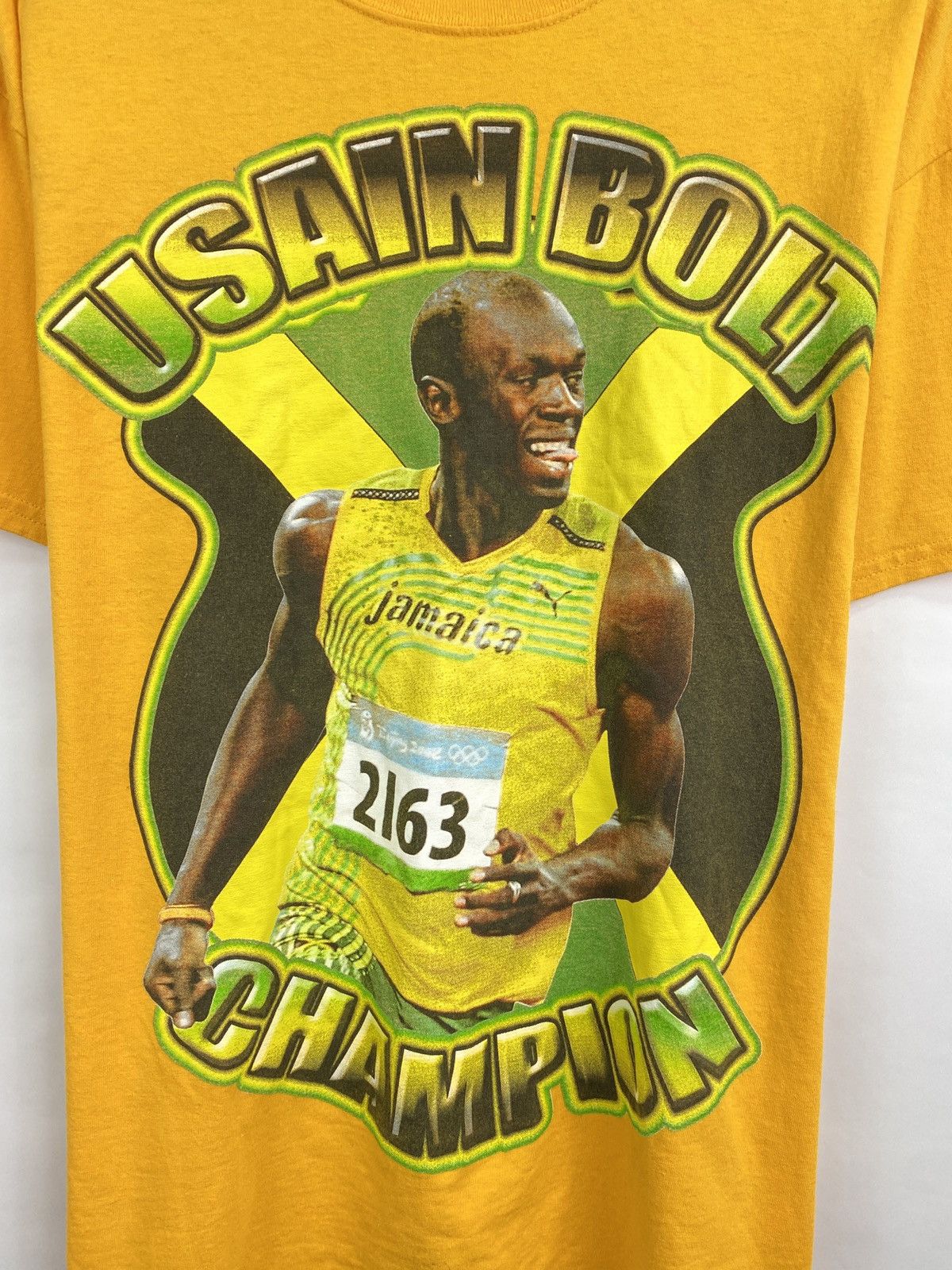 Gildan 🇯🇲 Vintage Y2K Usain Bolt Champion Jamaica T-Shirt Rare Hype Size US L / EU 52-54 / 3 - 4 Thumbnail