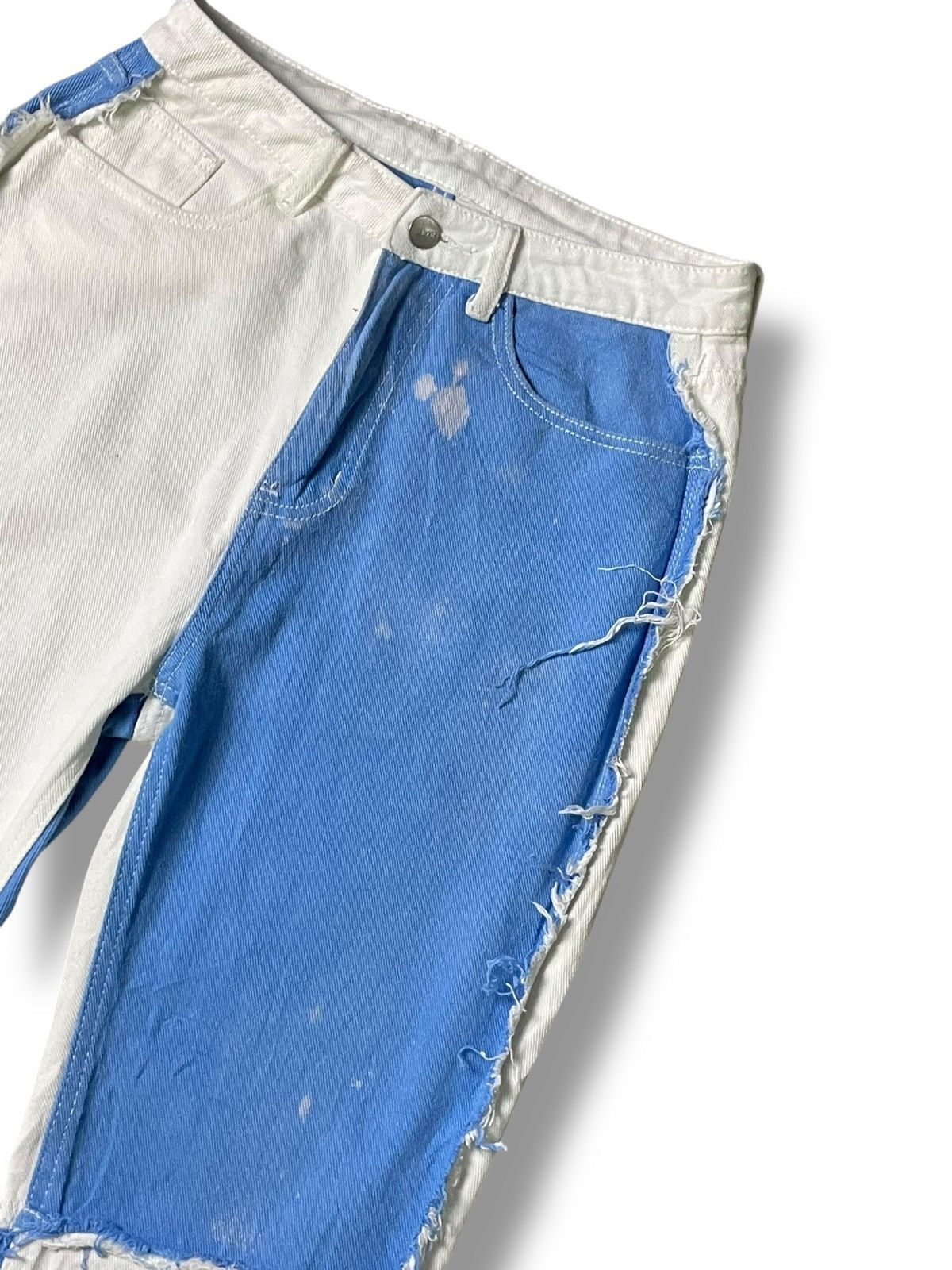 Designer × Shein SHEIN Brand Patchwork Straight Cut Jeans (87) Size US 27 - 2 Thumbnail