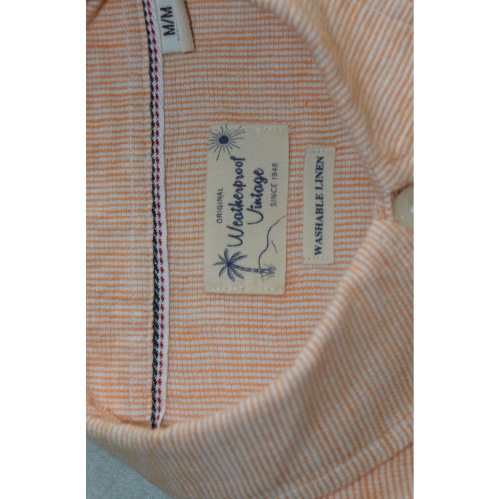 Weatherproof Weatherproof Shirt Mens Button-Up Casual Orange Linen Blend Short Sleeve Modern Comforts Size US M / EU 48-50 / 2 - 3 Thumbnail