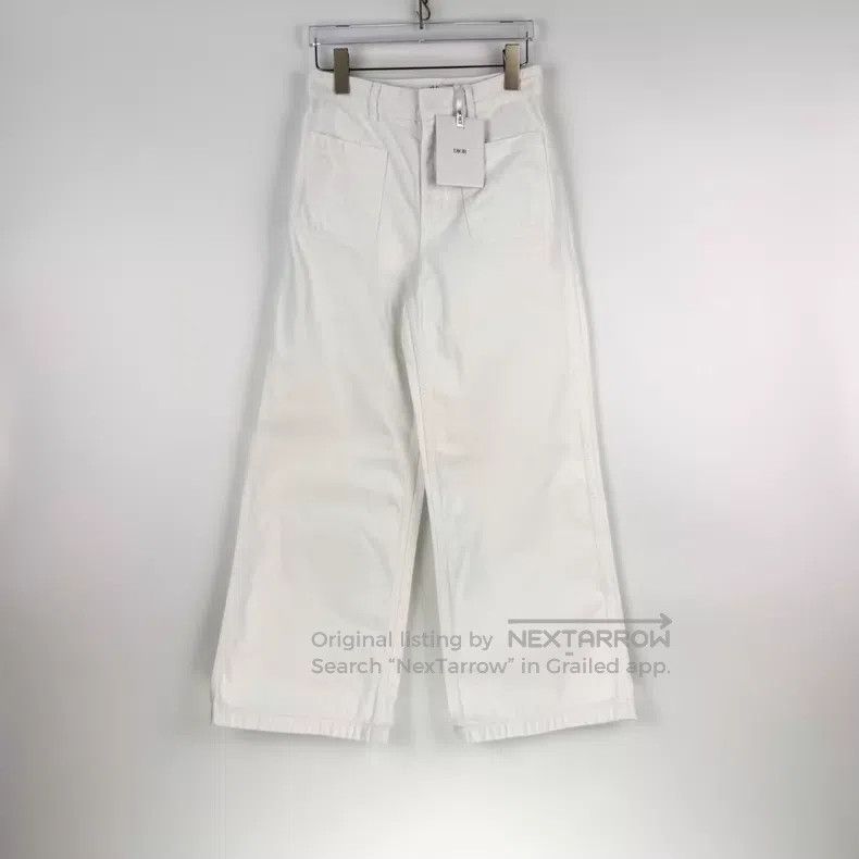 Dior Dior White leather label denim cotton trousers Size 24" / US 00 / IT 34 - 3 Thumbnail