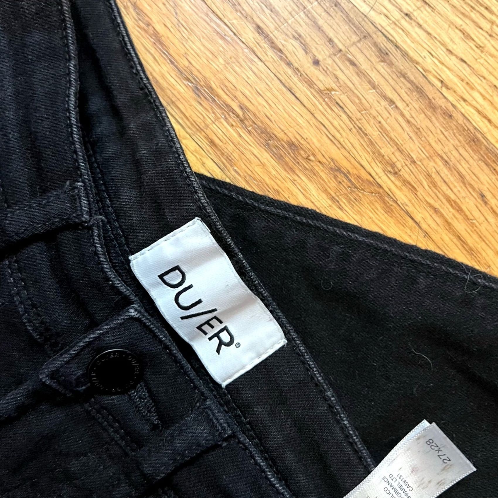 DUER DU/ER Pants Womens 27 x 28 Black Skinny Chino, Regular, Ankle, Women, Pants, DU/ER, Black, 27, 28, Skinny, Chino Size 27" / US 4 / IT 40 - 5 Thumbnail