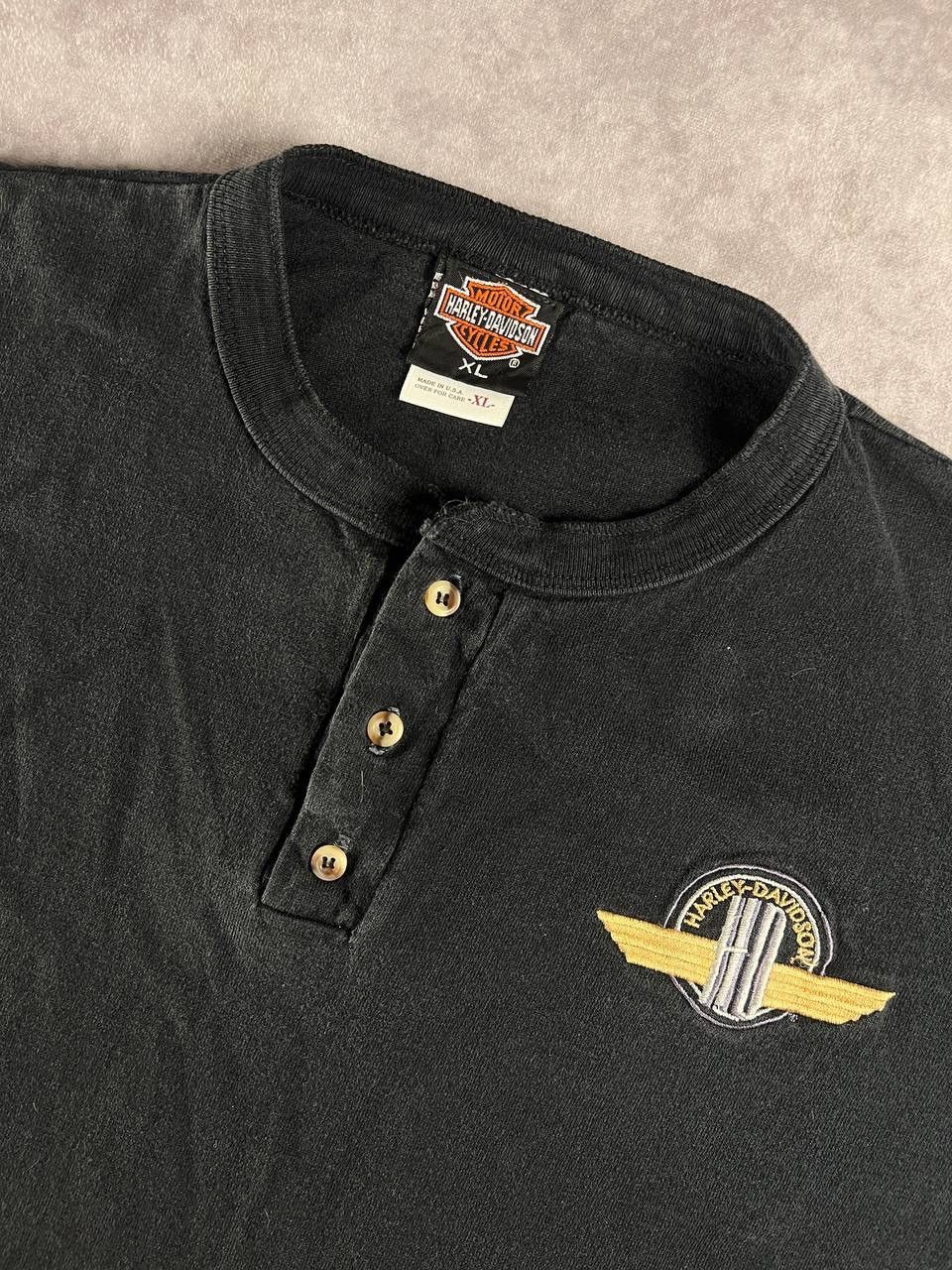 Harley Davidson Vintage Harley-Davidson Henley T-Shirt XL – Made in USA Size US XL / EU 56 / 4 - 2 Thumbnail
