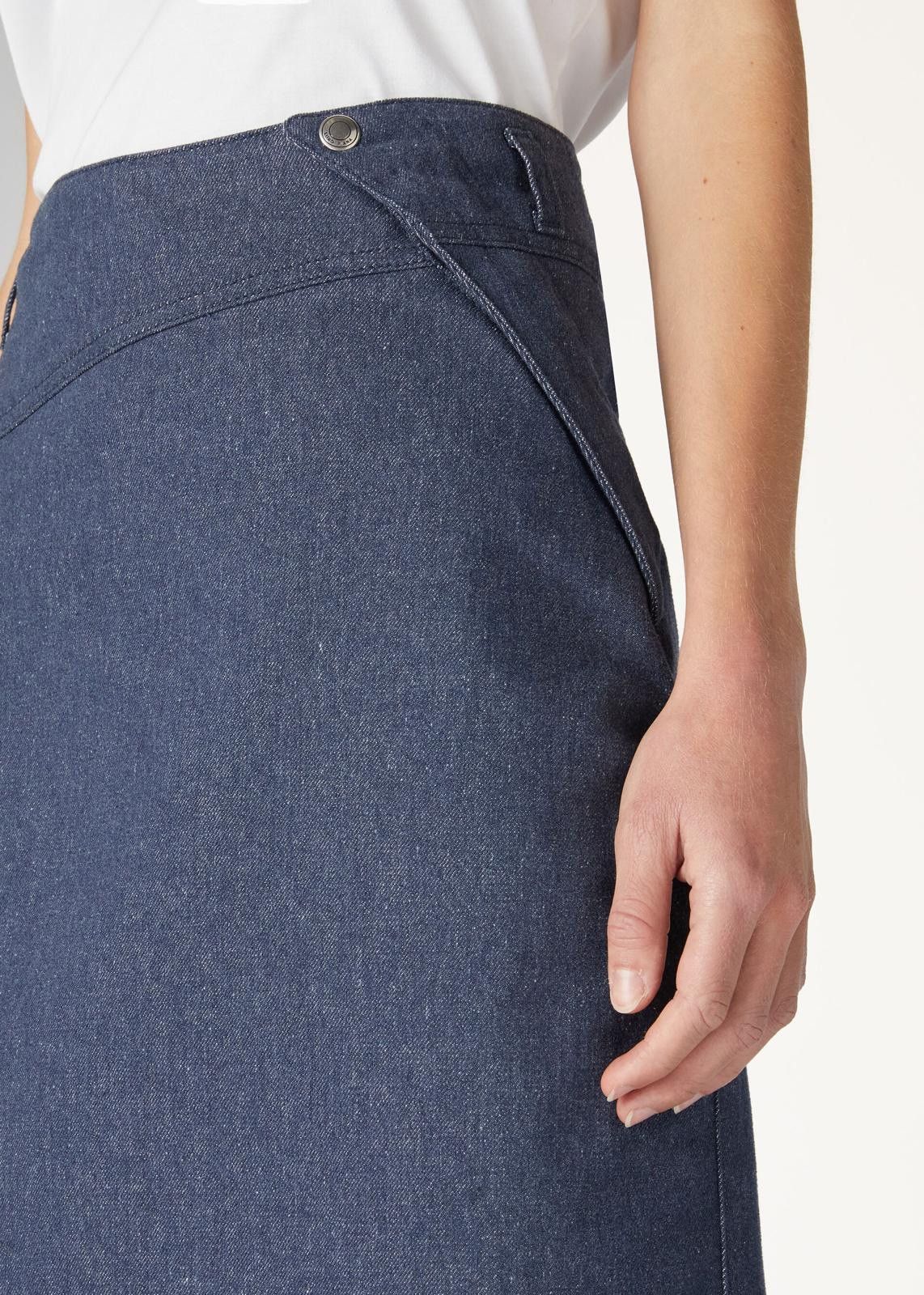 Loro Piana o1srvl11e0125 FAN8642 Eileen Denim Skirt in Navy Blue Size 26" / US 2 / IT 38 - 3 Thumbnail