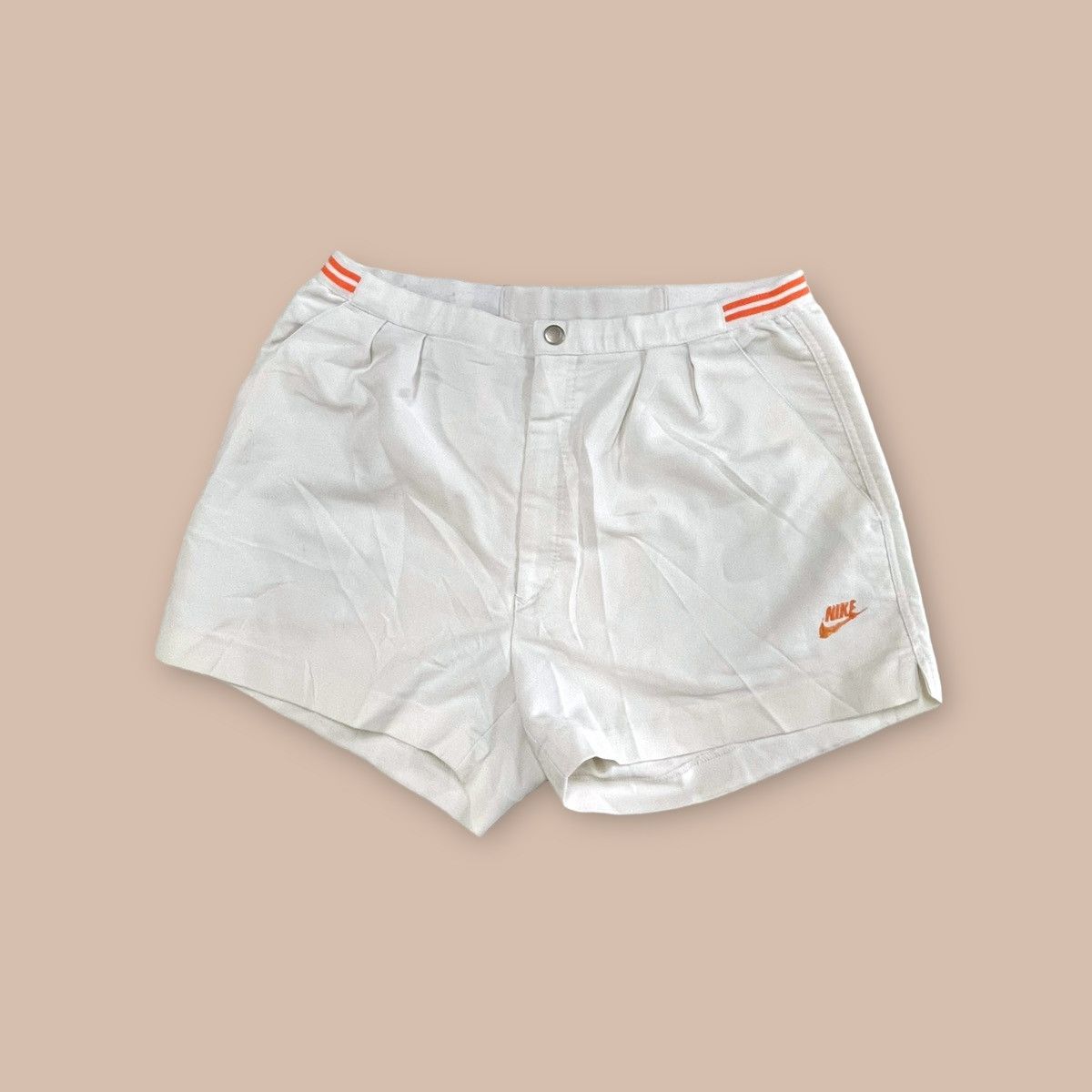 image of Andre Agassi x Nike Vintage 80's Nike Challenge Court John Mcenroe Shorts in White, Men's (Size 28)