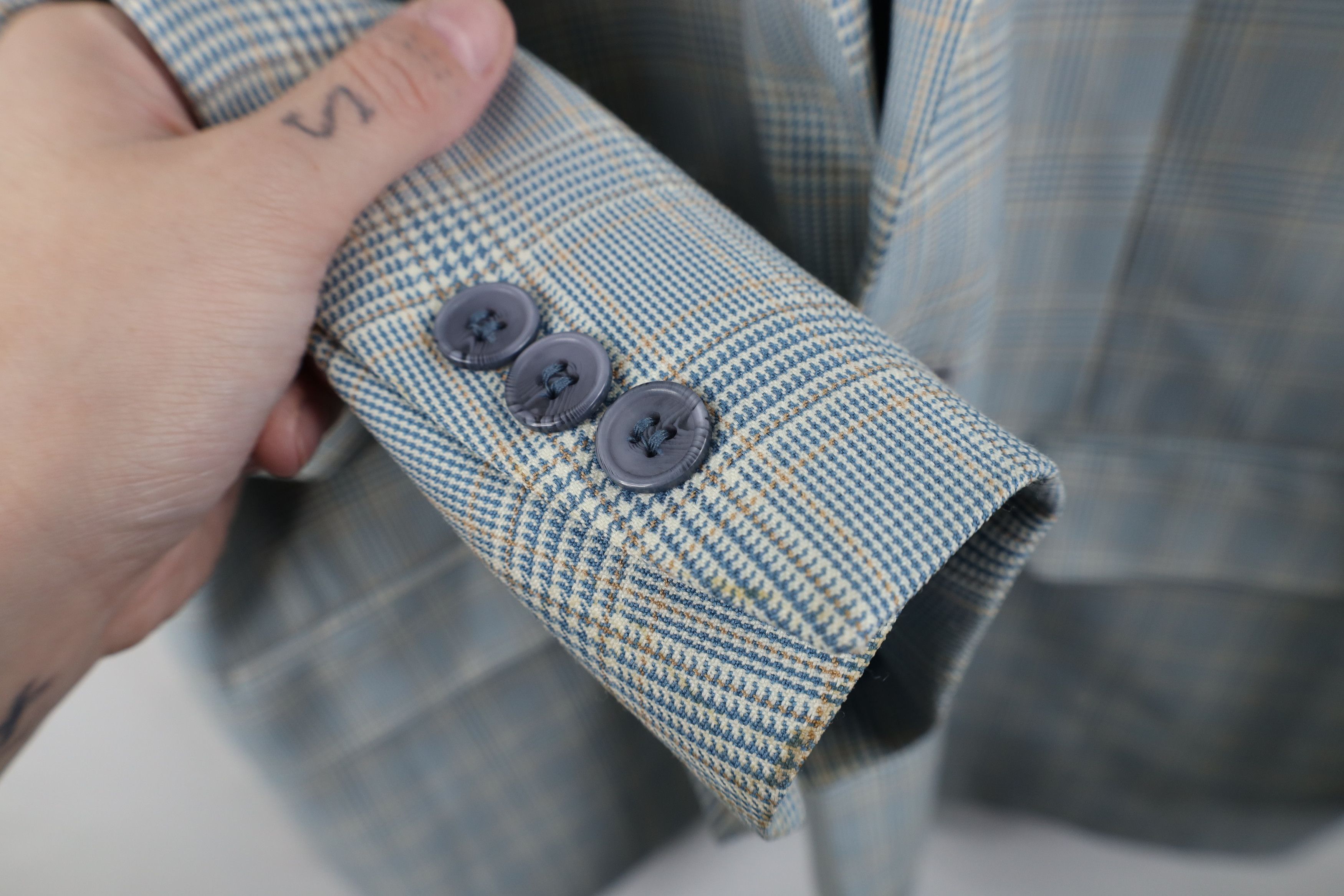 Vintage Vintage 90s Streetwear Plaid Knit Suit Coat Blazer Jacket Size US XXL / EU 58 / 5 - 7 Thumbnail