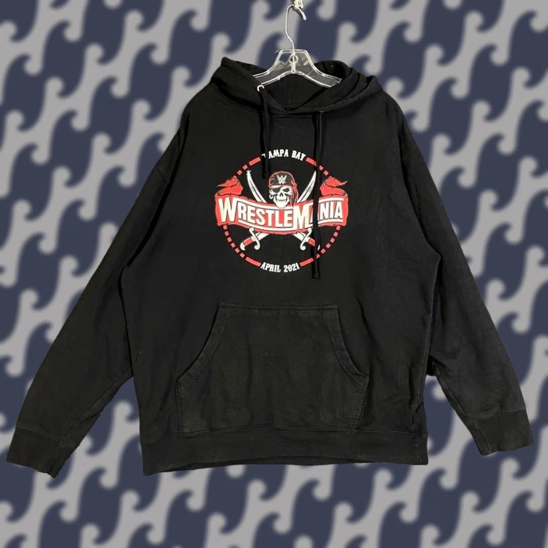 Vintage WWE WrestleMania Tampa Bay Graphic Black Pullover Hoodie Men XL Size US XL / EU 56 / 4 - 1 Thumbnail