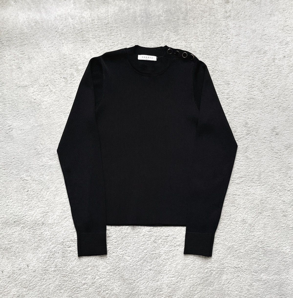 Sandro Vintage Black Basic Sweater Knitwear Sandro Size S / US 4 / IT 40 - 1 Thumbnail