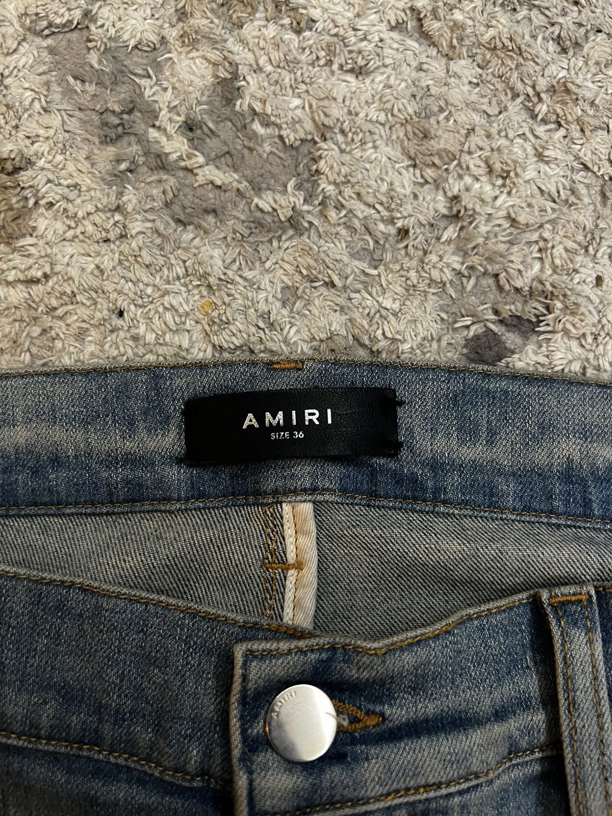 Amiri Amiri MX1 Distressed Blue Denim Jeans Thigh Patch –Size 38 . Size US 38 / EU 54 - 3 Thumbnail