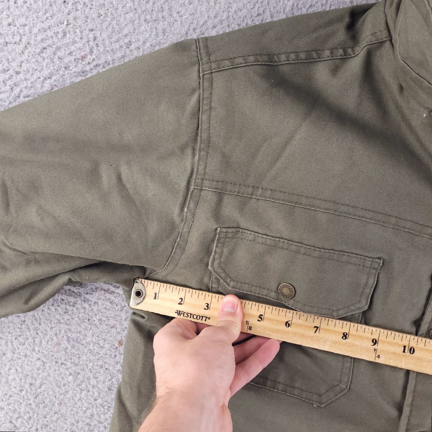 Dickies Dickies Hoodie Mens M Green Duck Canvas Cotton Fleece Work Casual Olive Quilted Jacket Size US M / EU 48-50 / 2 - 7 Thumbnail