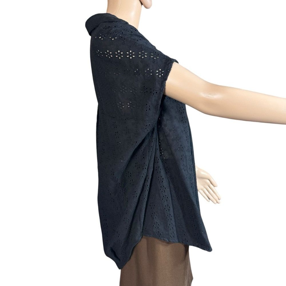 French Connection NWT New French Connection Rhodes Eyelet Black Cotton Top Bl Size L / US 10 / IT 46 - 4 Thumbnail