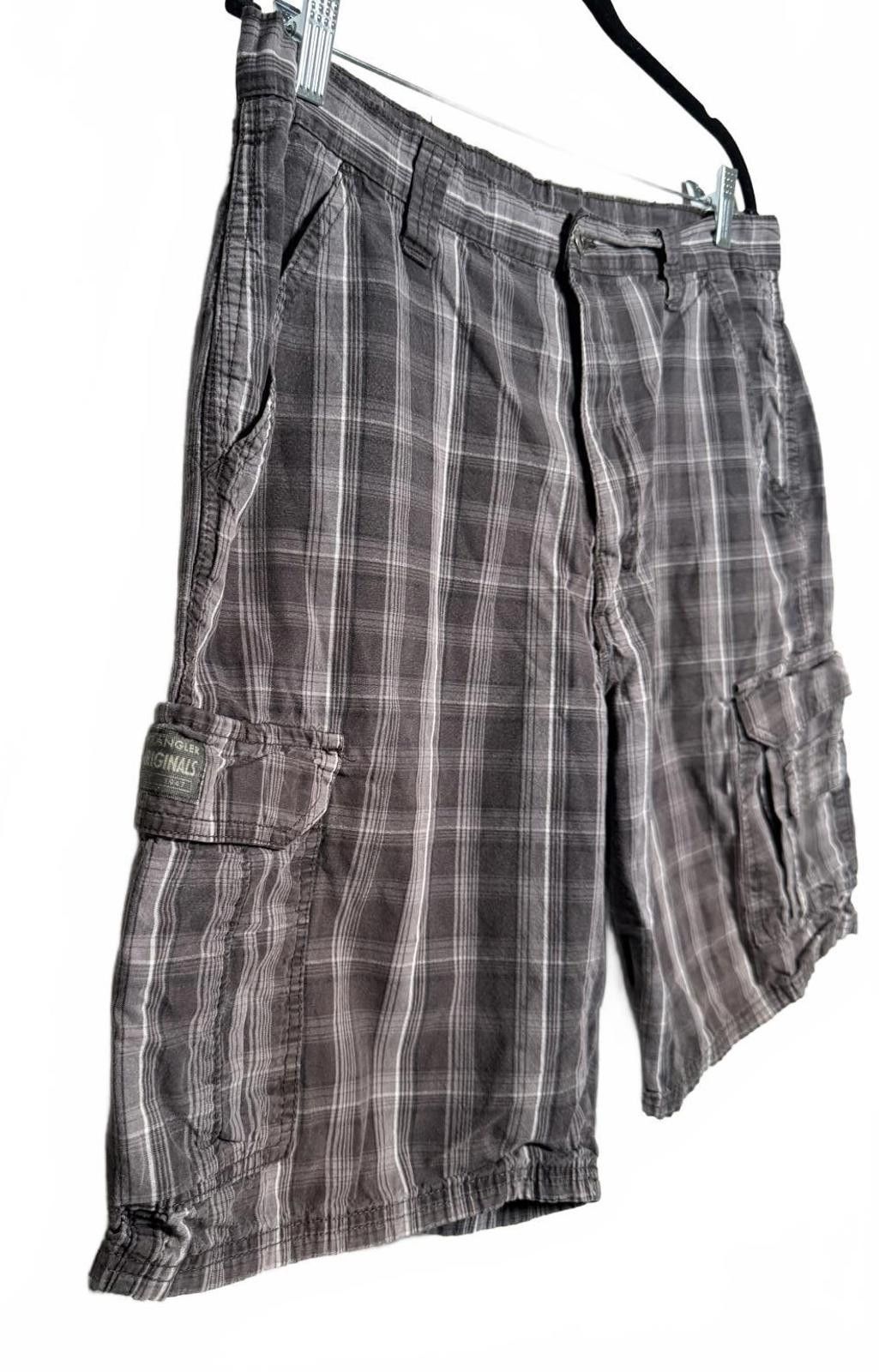 Wrangler Viintage Y2K Grunge Men black Plaid Cargo Shorts Size US 34 / EU 50 - 3 Thumbnail