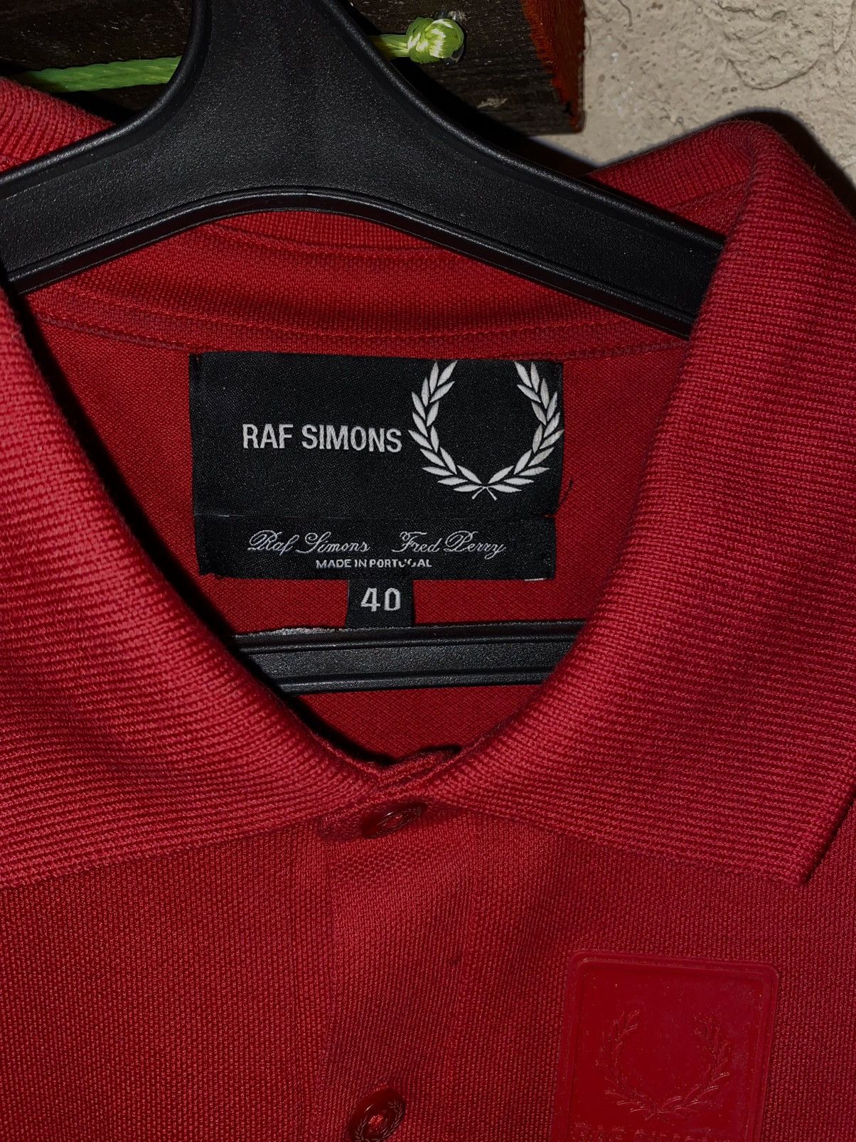 Fred Perry Archive Raf Simons Red Polo T-Shirt Rubber logo Big Pocket Size US M / EU 48-50 / 2 - 9 Thumbnail