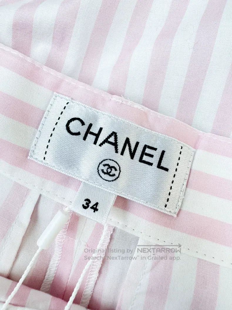 Chanel Chanel 24M pink and white colour block striped hot diamond Size 42" / US 20 - 7 Thumbnail