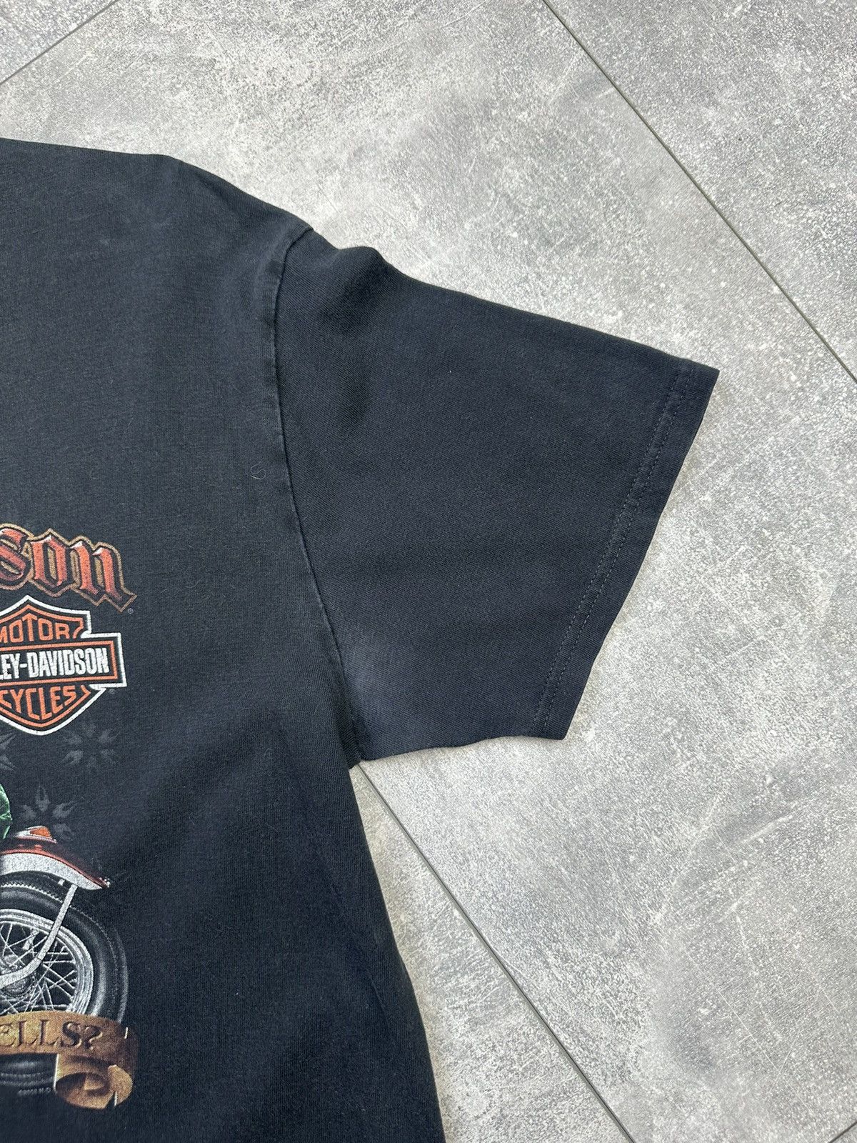 Vintage Harley Davidson 2008 Overprint Logo Santa Bicker Tee Size US L / EU 52-54 / 3 - 6 Thumbnail