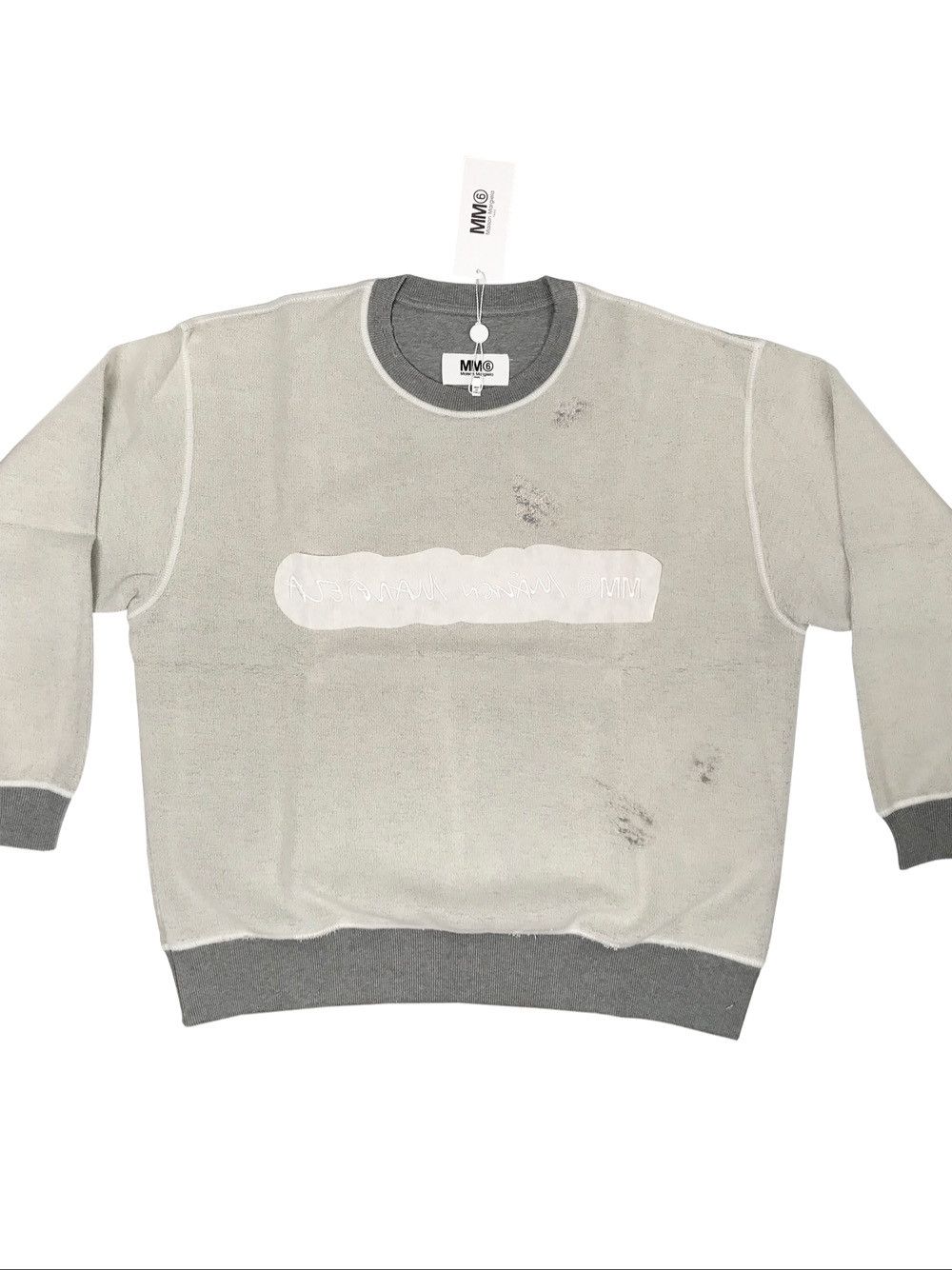 MM6 MM6 Maison Margiela Distressed Logo Sweatshirt Size M Size M / US 6-8 / IT 42-44 - 1 Thumbnail