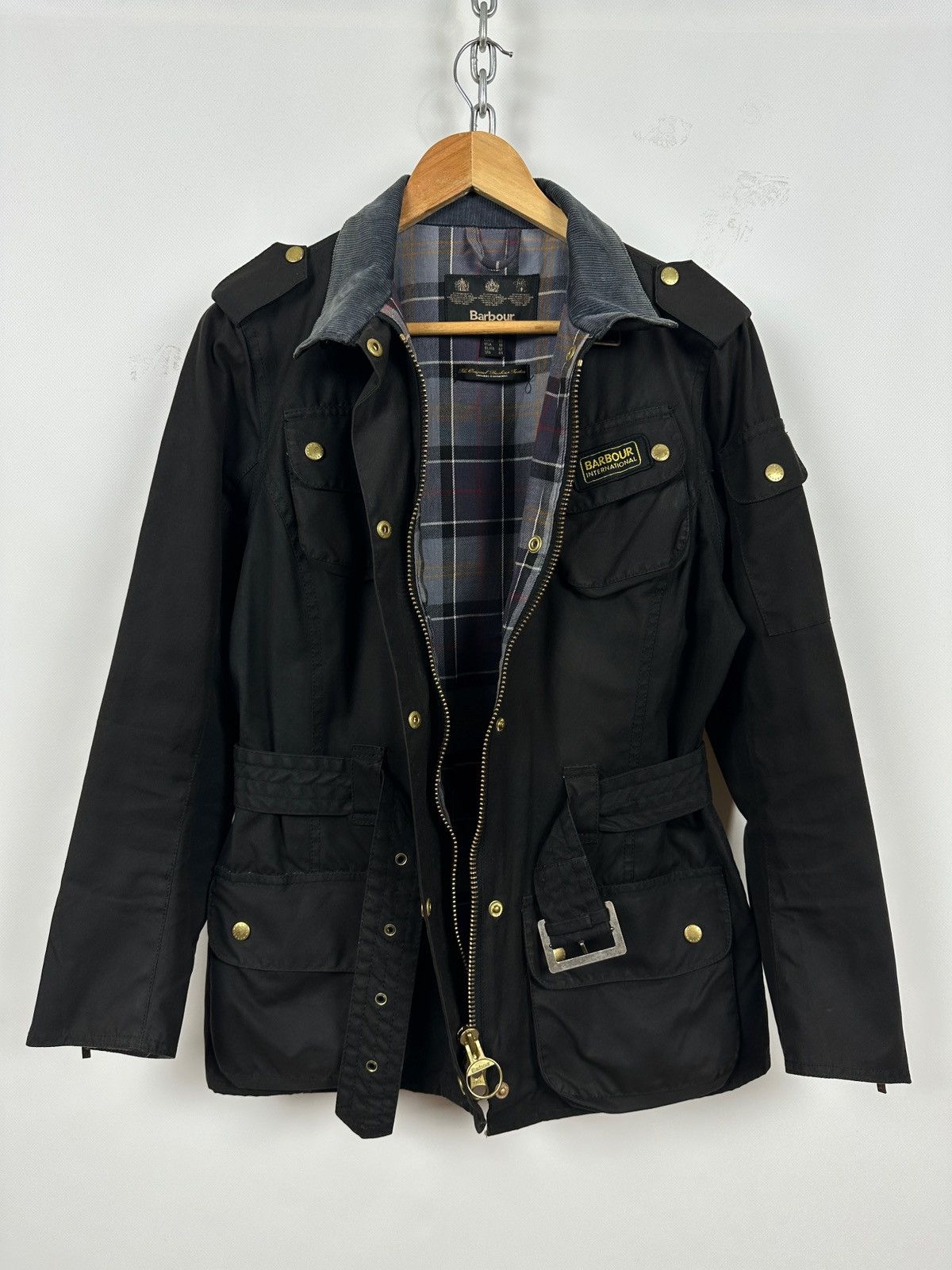 Barbour Barbour International Utility Black Waxed Motorcycle Jacket Size L / US 10 / IT 46 - 5 Thumbnail