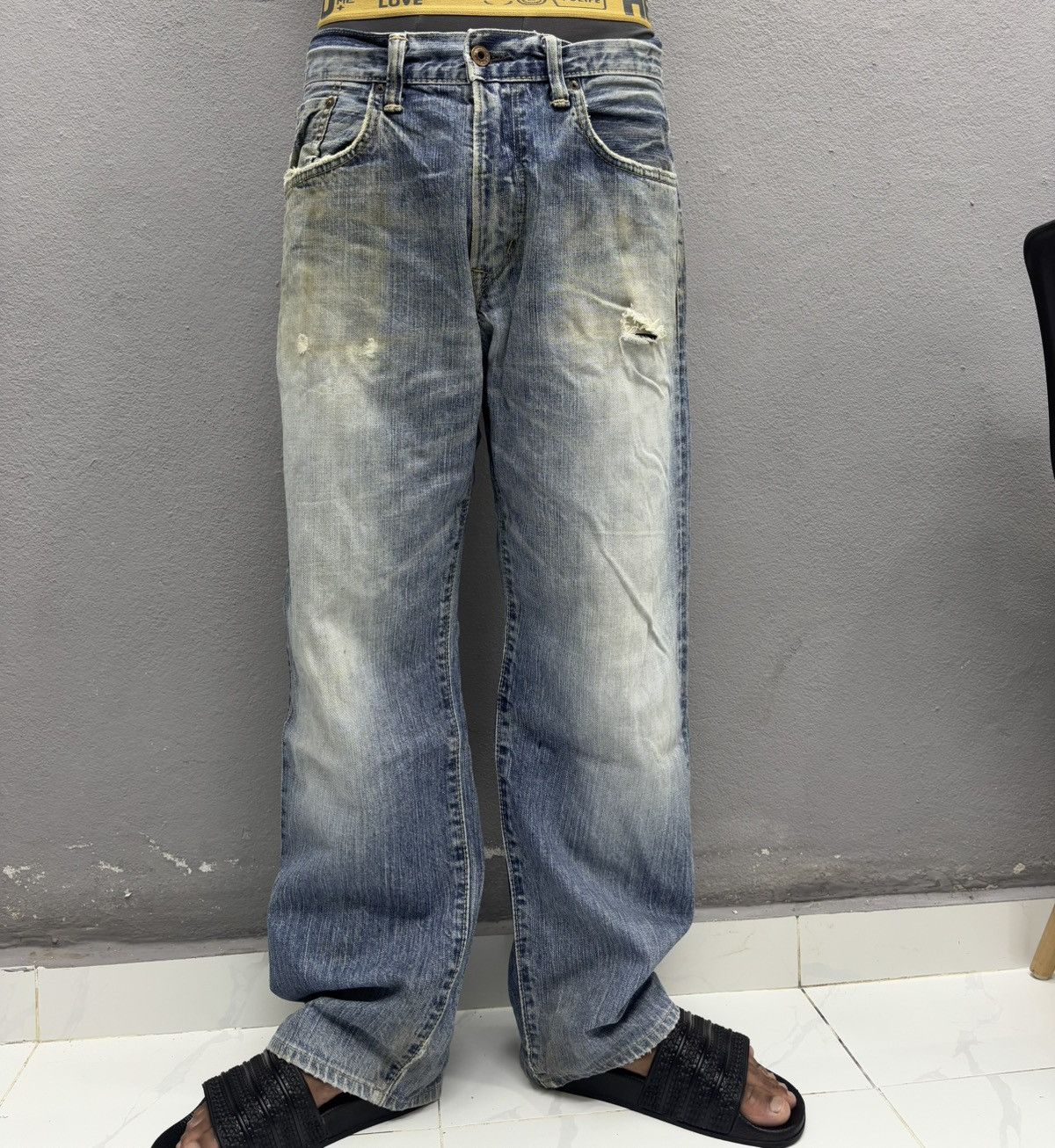 Edwin 🔥EDWIN 505z BAGGY JEANS DISTRESSED DENIM SELVEDGE JEANS Size US 32 / EU 48 - 13 Thumbnail