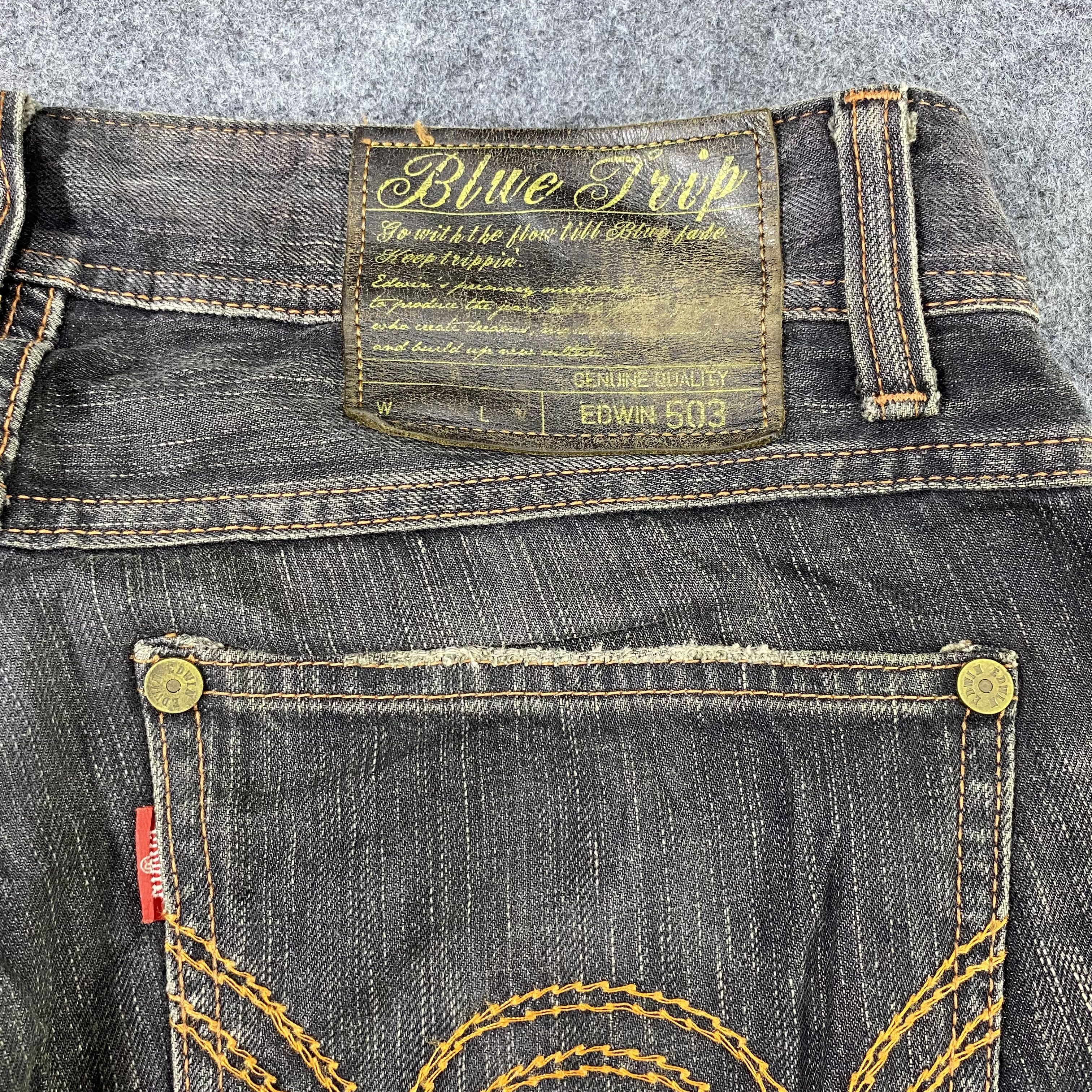 Edwin Edwin 503 Blue Trip Distressed Denim -J1176 Size US 34 / EU 50 - 12 Thumbnail