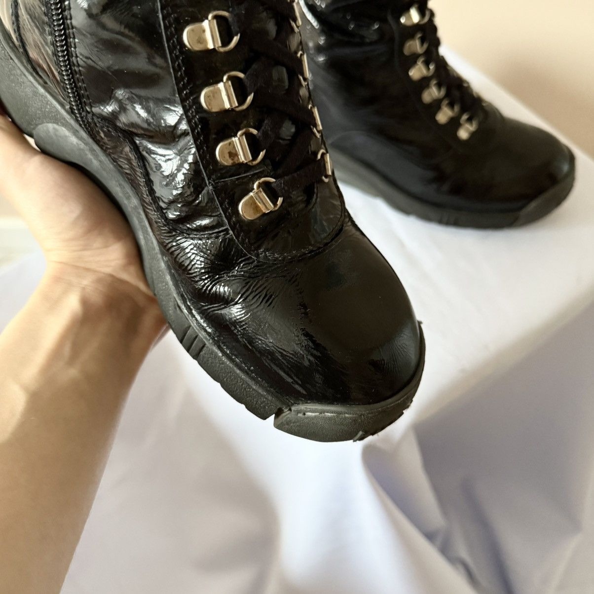 Hysteric Glamour Vintage Y2K Bumper Boxing Racing Zip Lace Up Boots Size US 7 / IT 37 - 8 Thumbnail