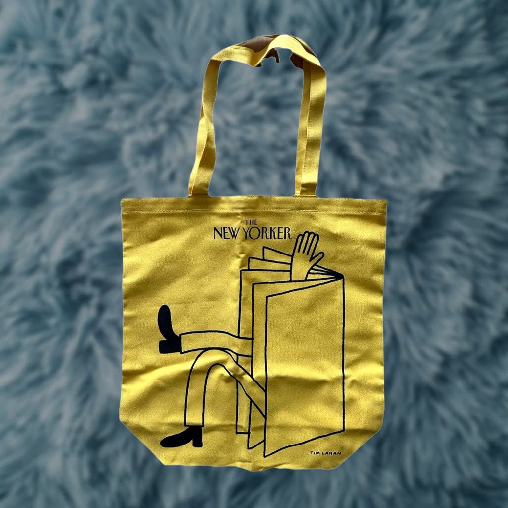 Vintage VINTAGE New Yorker Tim Lahan Tote Bag Canvas Yellow Limited Edition Women 15 15 5 Bright Yellow Ware? Size ONE SIZE - 1 Thumbnail