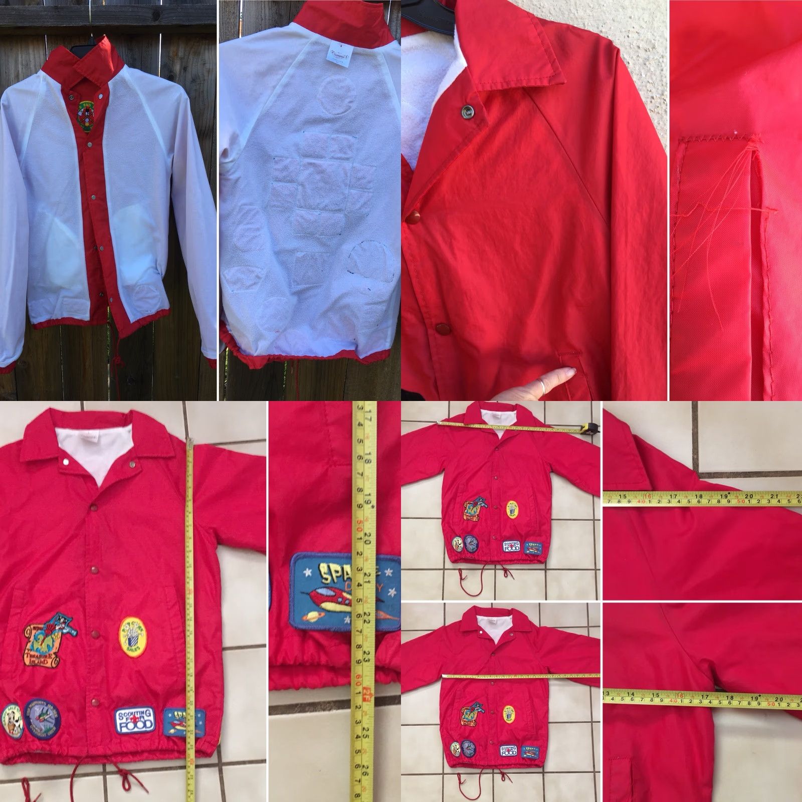 Area VINTAGE Auburn Sportswear Patches Windbreaker Jacket XS Boys Red 1990s Boy Scouts of America Bay Area Mens Size US XS / EU 42 / 0 - 8 Thumbnail