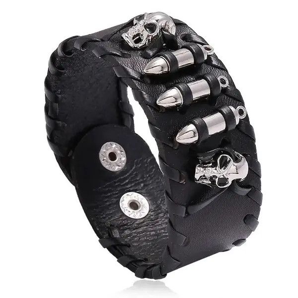 Leather Komura x azawa Skull Bullet Studded PU Bracelet Size ONE SIZE - 5 Thumbnail