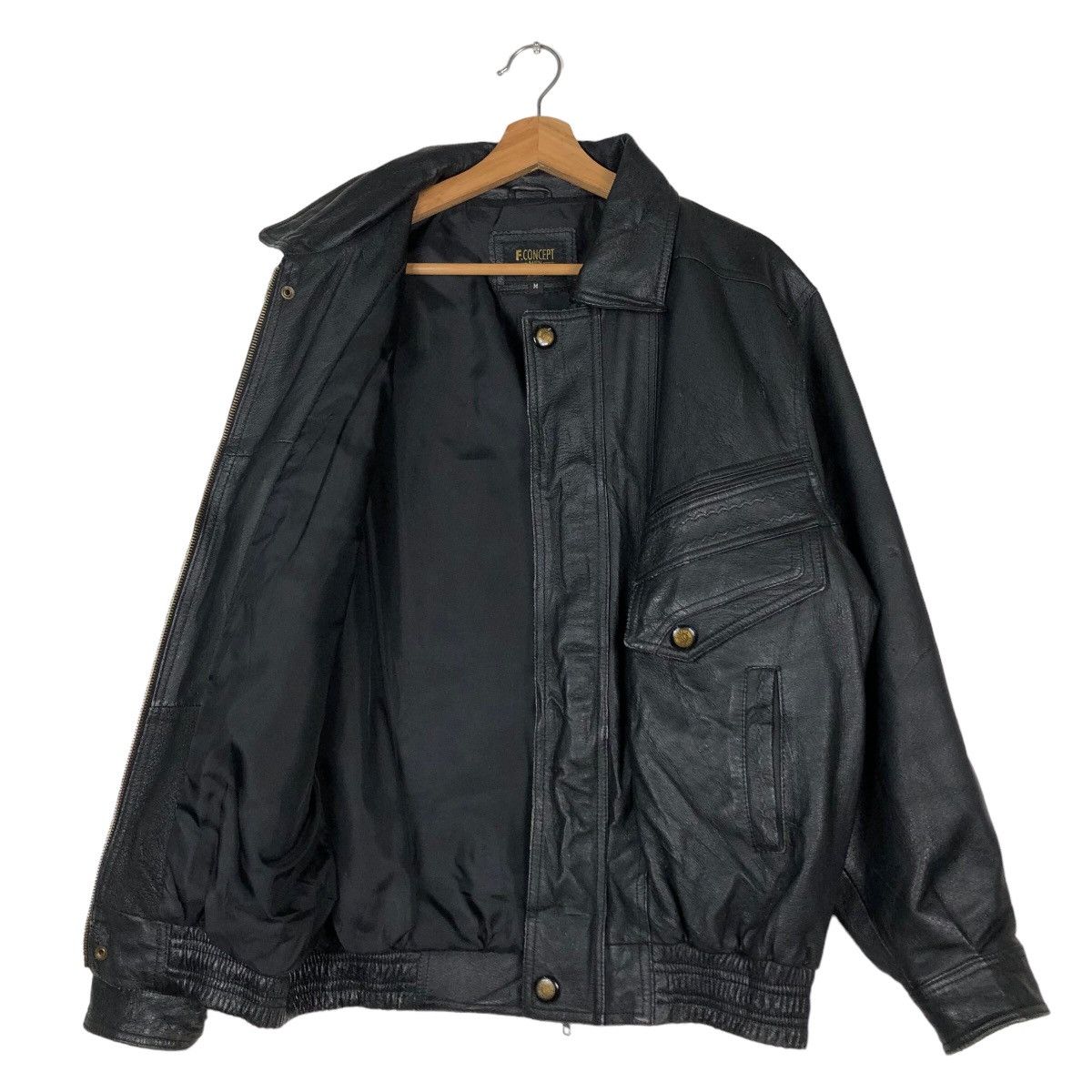 Japanese Brand 🔥Biker Leather Jacket F Concept Men Gold Issey Miyake Size US M / EU 48-50 / 2 - 11 Thumbnail
