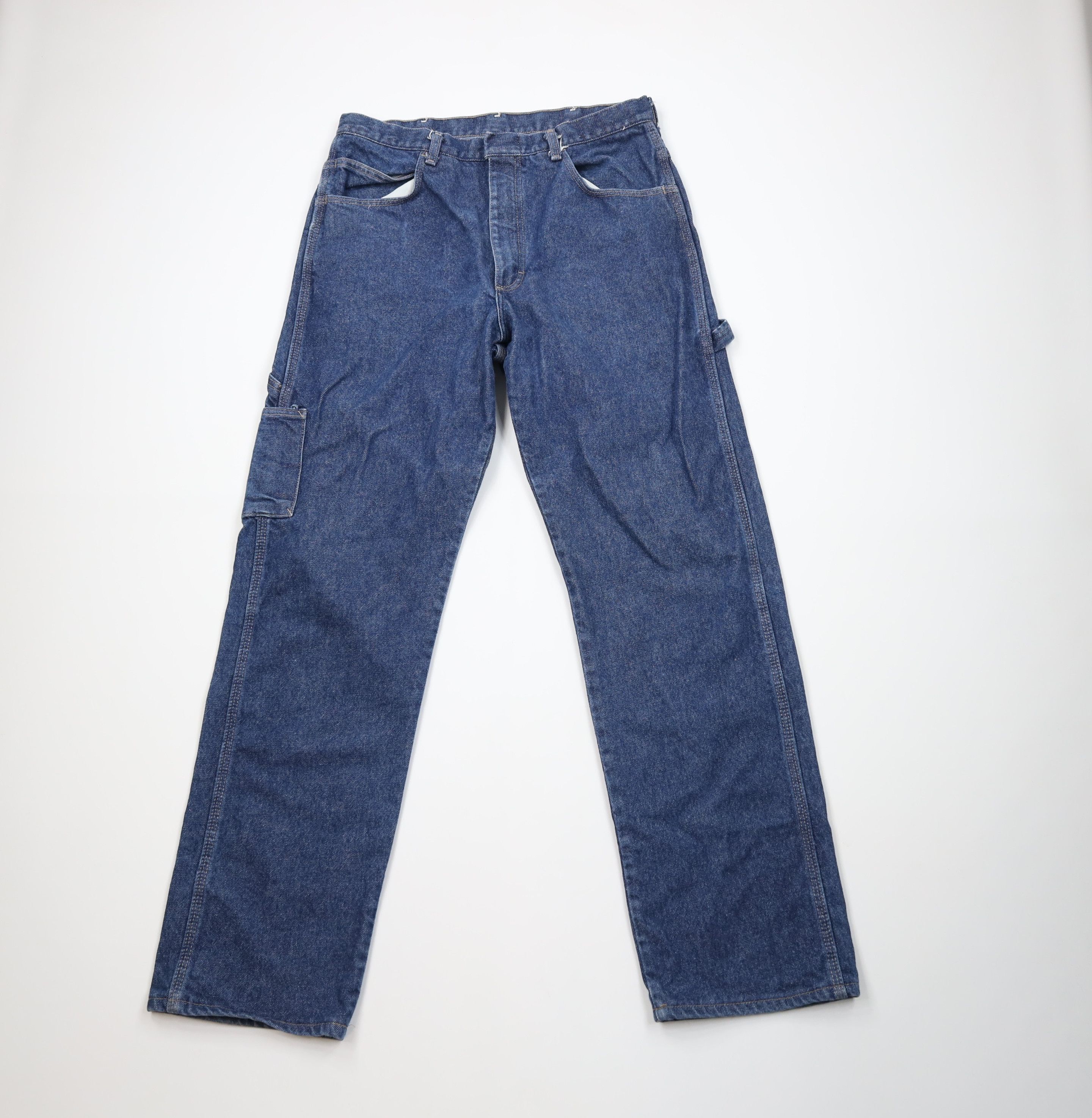 Bulwark Bulwark FR Fire Flame Resistant Dungaree Wide Leg Jeans Blue Size US 34 / EU 50 - 1 Thumbnail