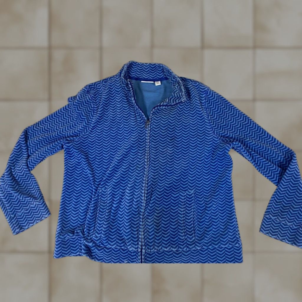 Vintage Kim Rogers Womens Sweater Full Zip Dolman Sleeves blue PM Petites Knit Logo Mock Neck Lightweight Size M / US 6-8 / IT 42-44 - 1 Thumbnail