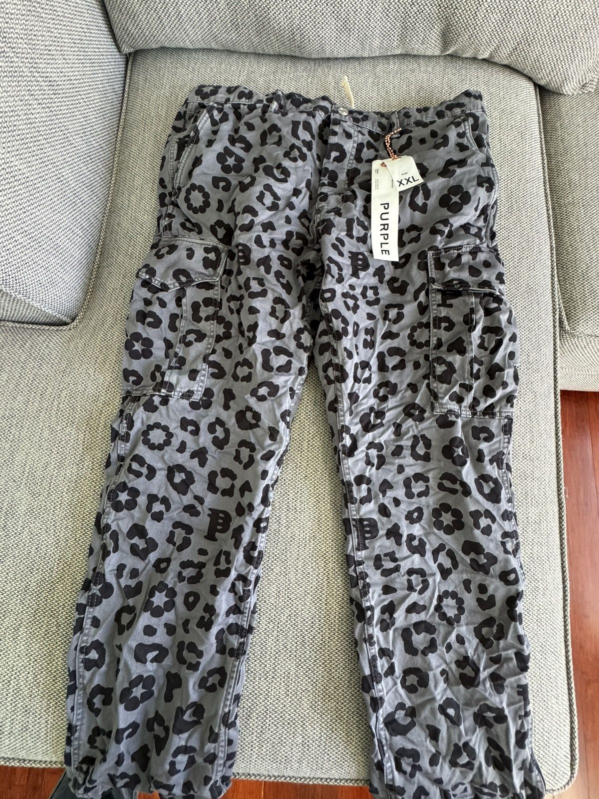 Purple Brand Purple Leopard Cargo Pants Size US 40 / EU 56 - 3 Thumbnail
