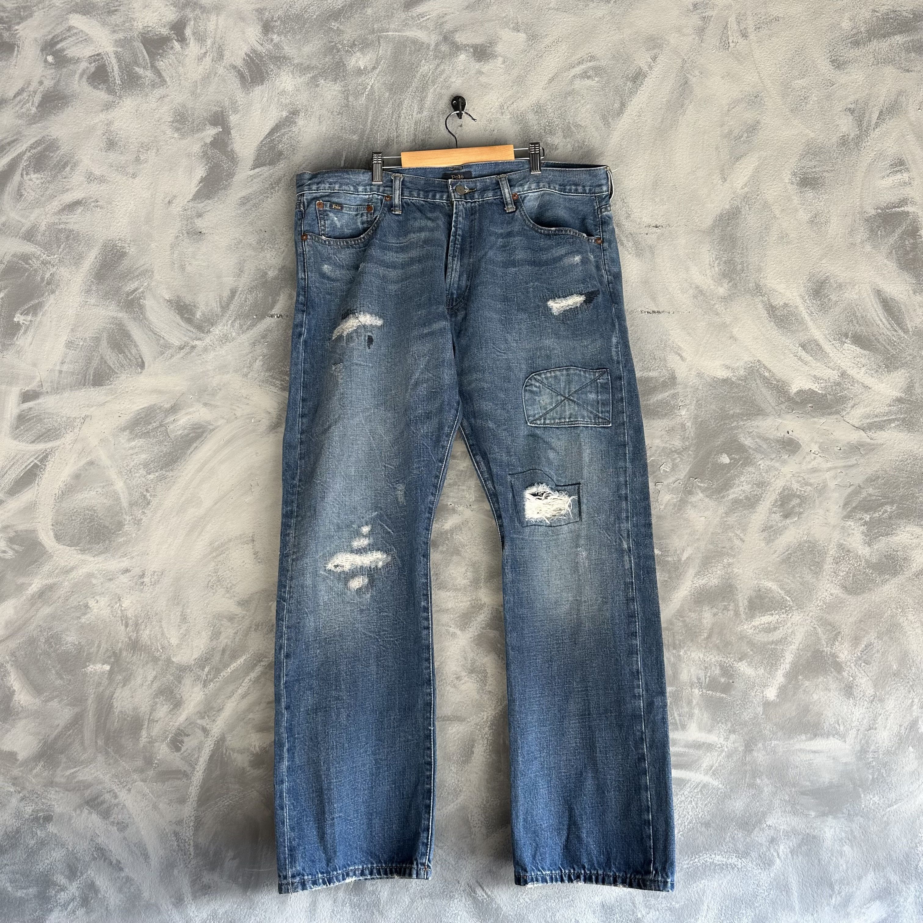 Polo Ralph Lauren Vtg Polo Ralph Lauren Jeans Mens 38x32 Classic Fit Sashiko Size US 38 / EU 54 - 2 Thumbnail